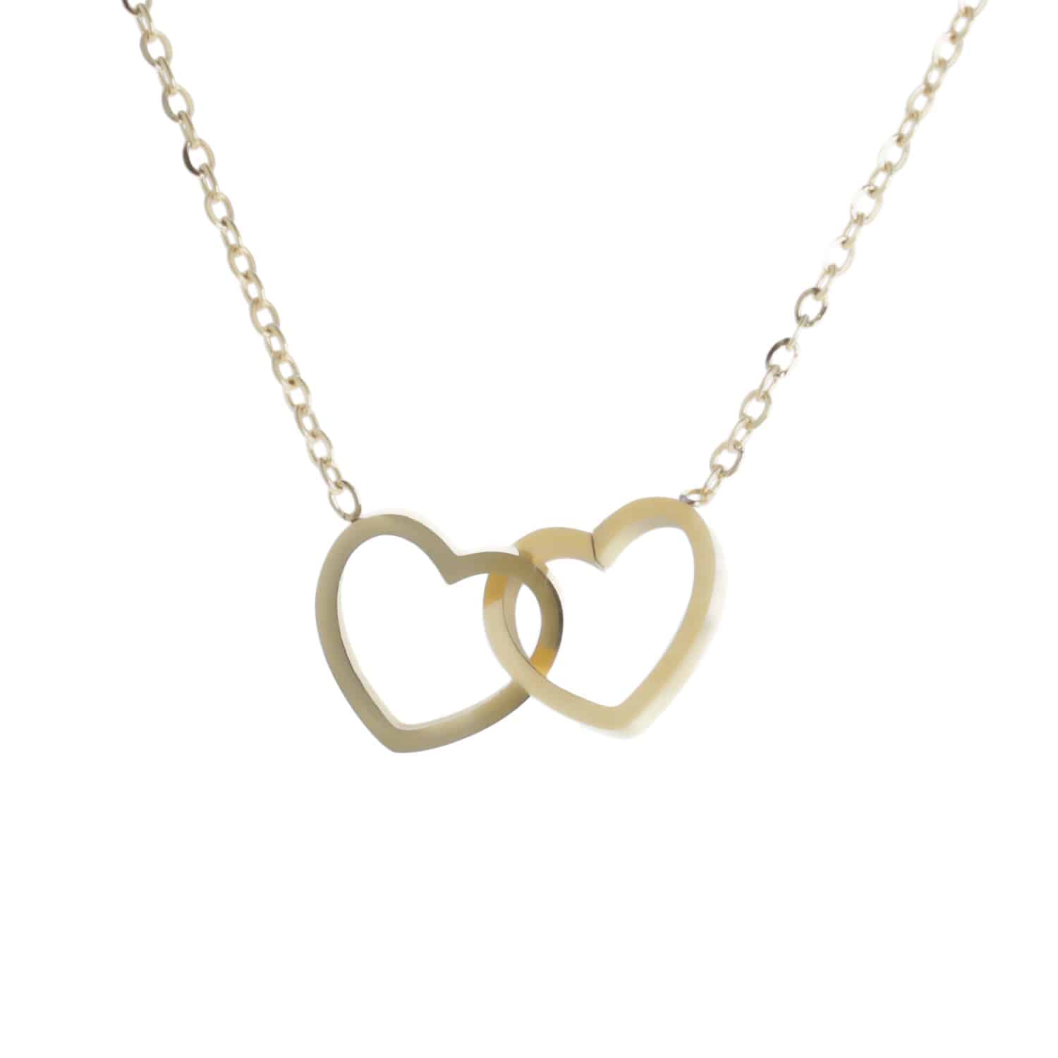 Double Heart Necklace (Gold Plated) - Image 5
