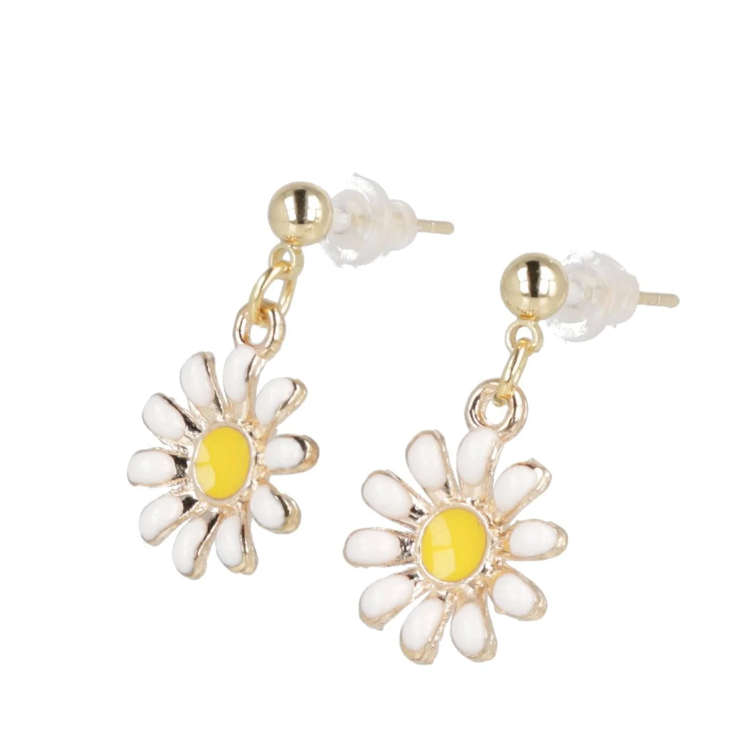 Enamel Daisy Drop Earrings - Image 7