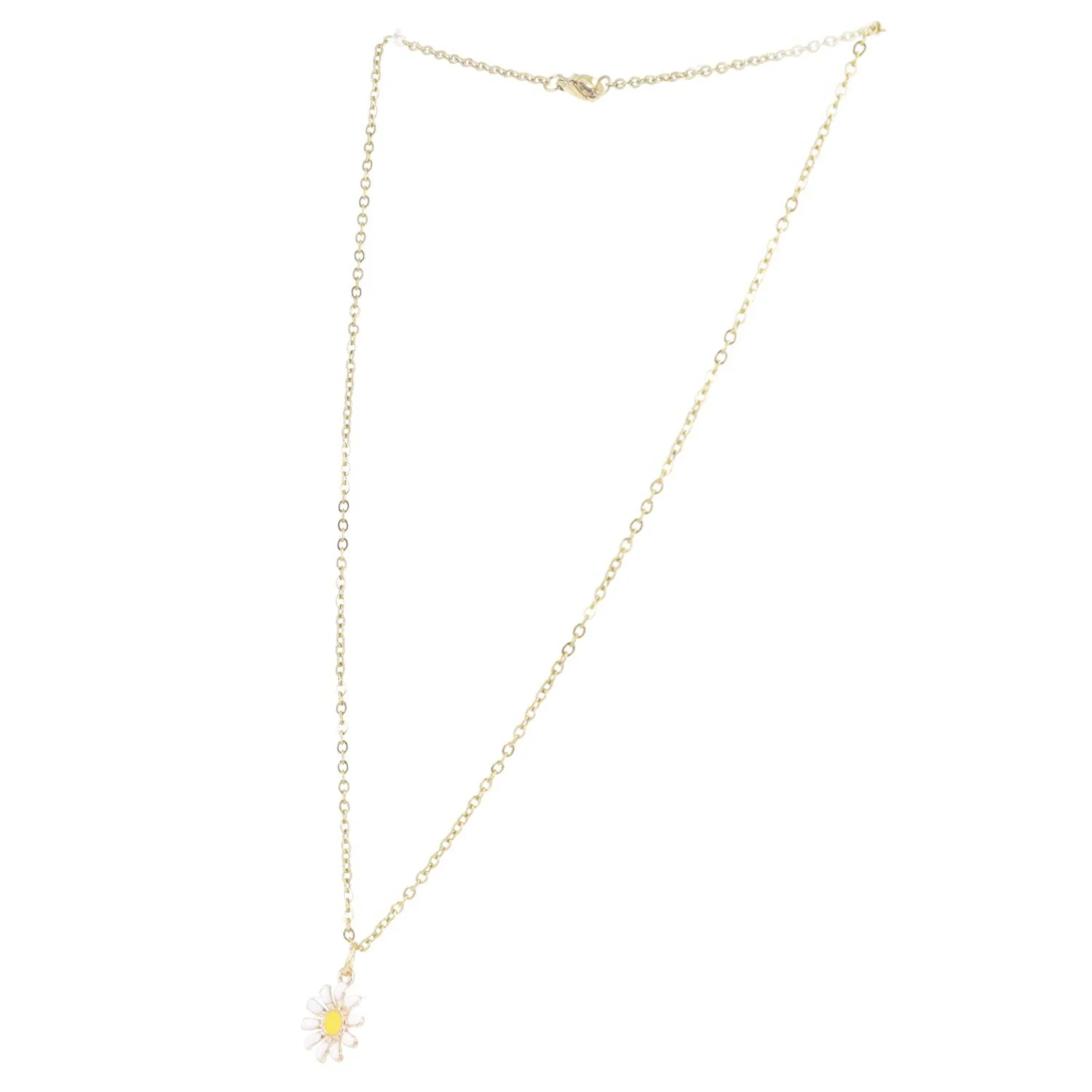 Enamel Daisy Pendant Necklace (Gold Plated) - Image 8