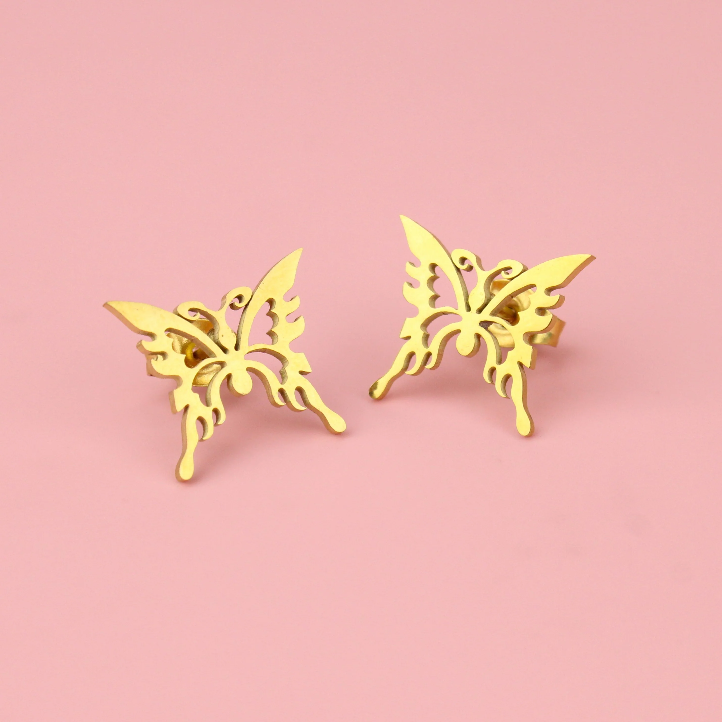 Ethereal Butterfly Stud Earrings (Gold Plated) - Image 6