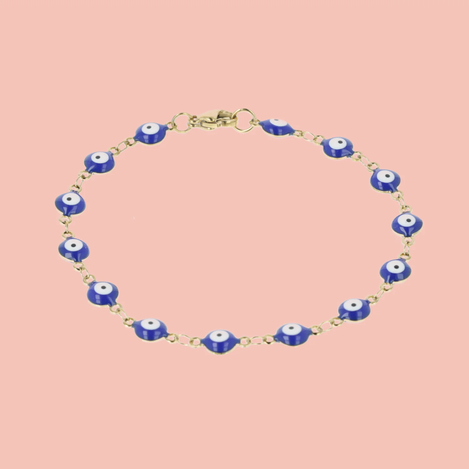 Evil Eye Bracelet In Navy Blue (Gold Plated) - Image 2