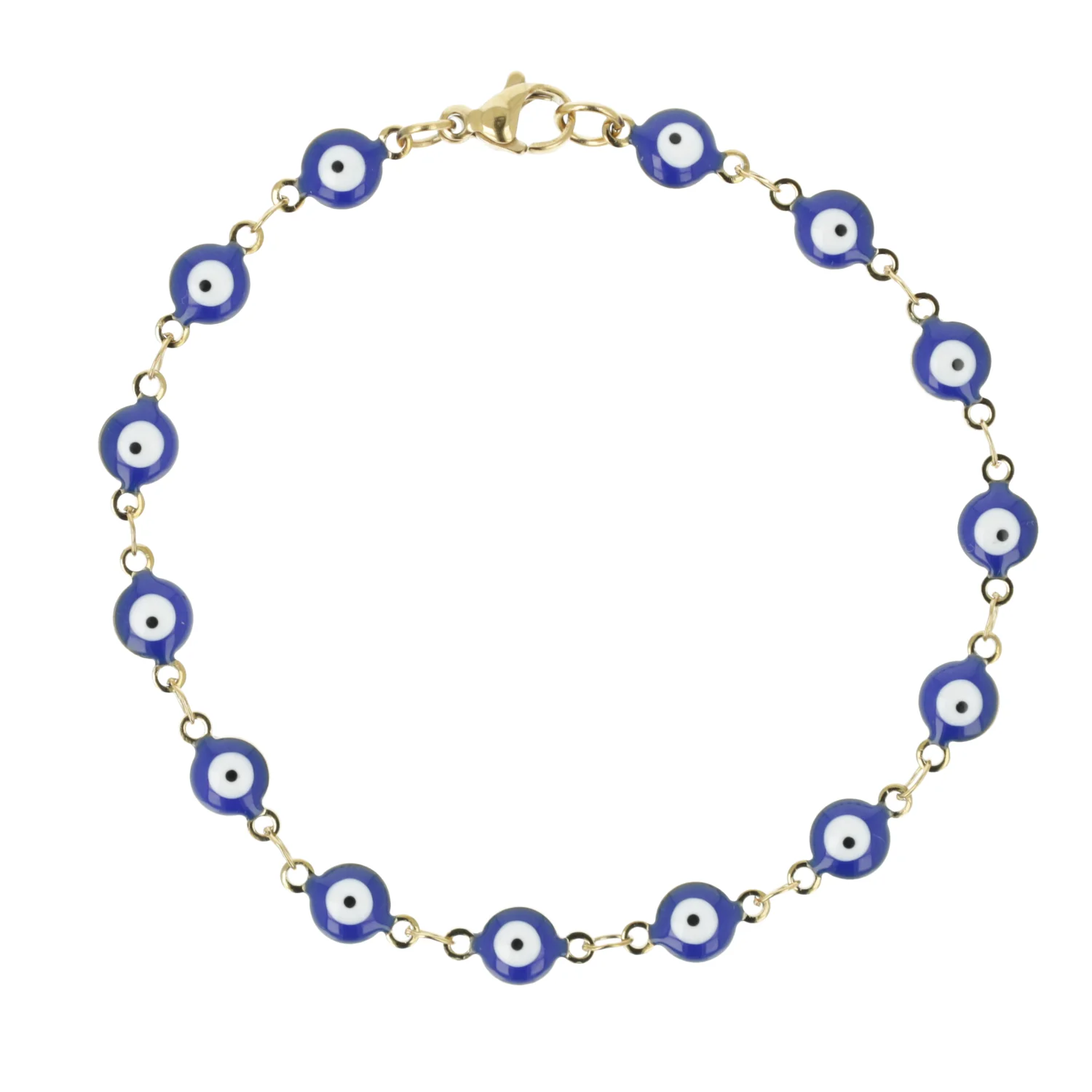 Evil Eye Bracelet In Navy Blue (Gold Plated) - Image 3
