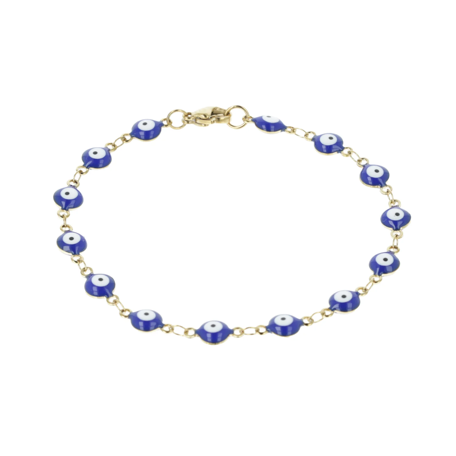 Evil Eye Bracelet In Navy Blue (Gold Plated) - Image 4