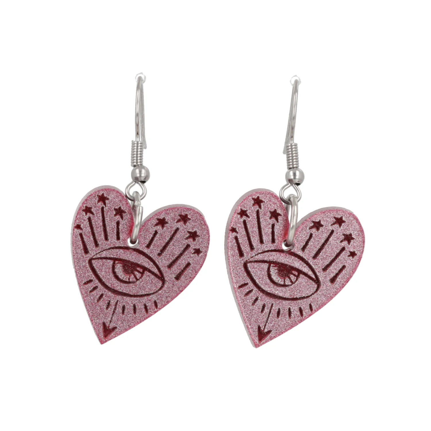 Eye Love You Earrings - Pink - Image 6