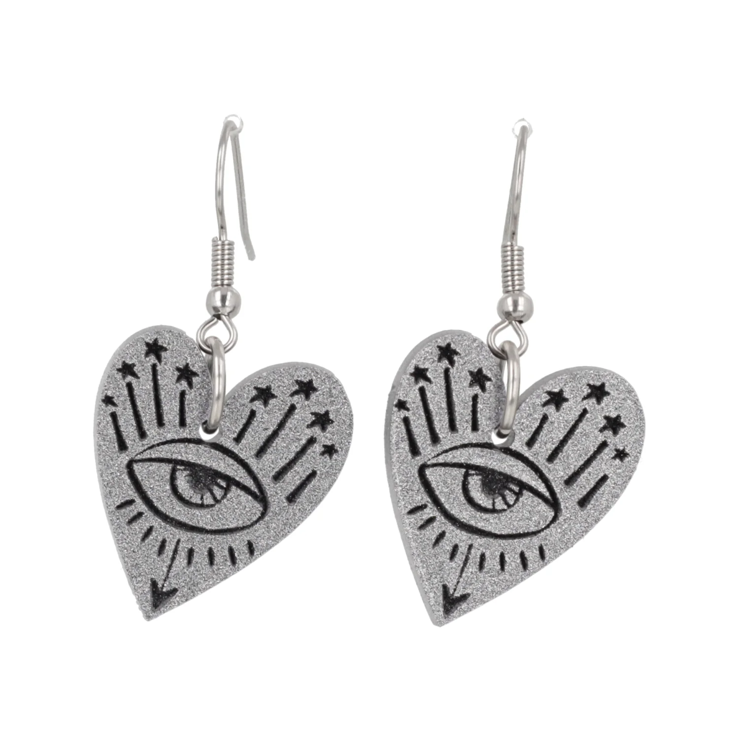 Eye Love You Earrings - Silver - Image 5