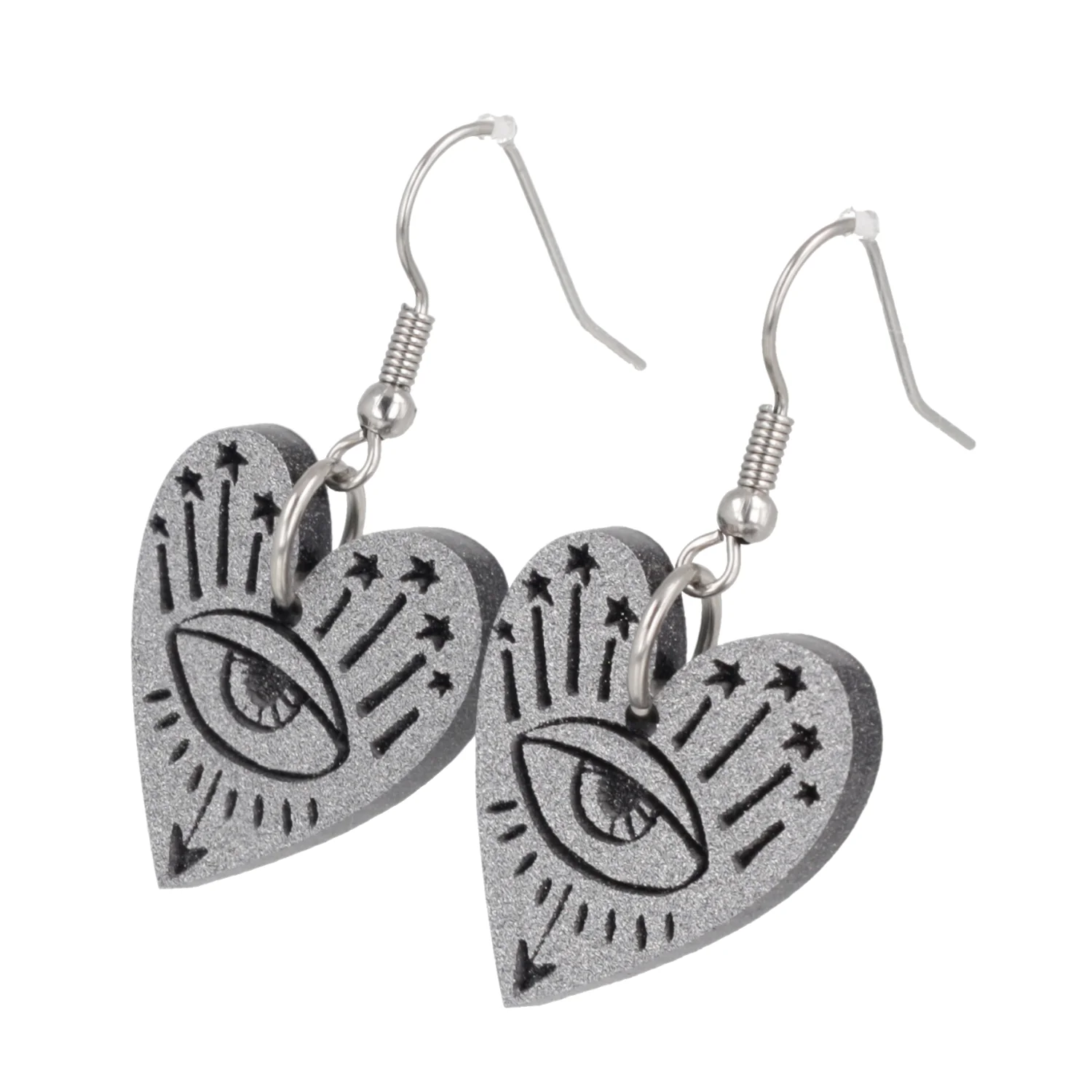 Eye Love You Earrings - Silver - Image 6