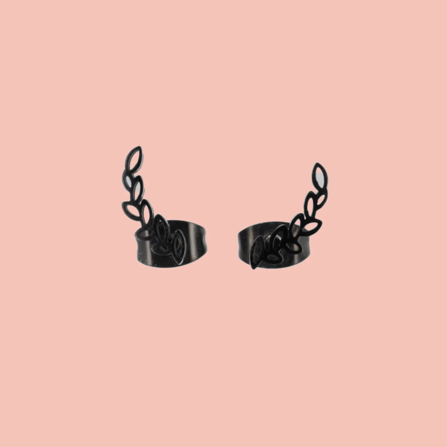 Fern Stud Earrings (Black) - Image 2