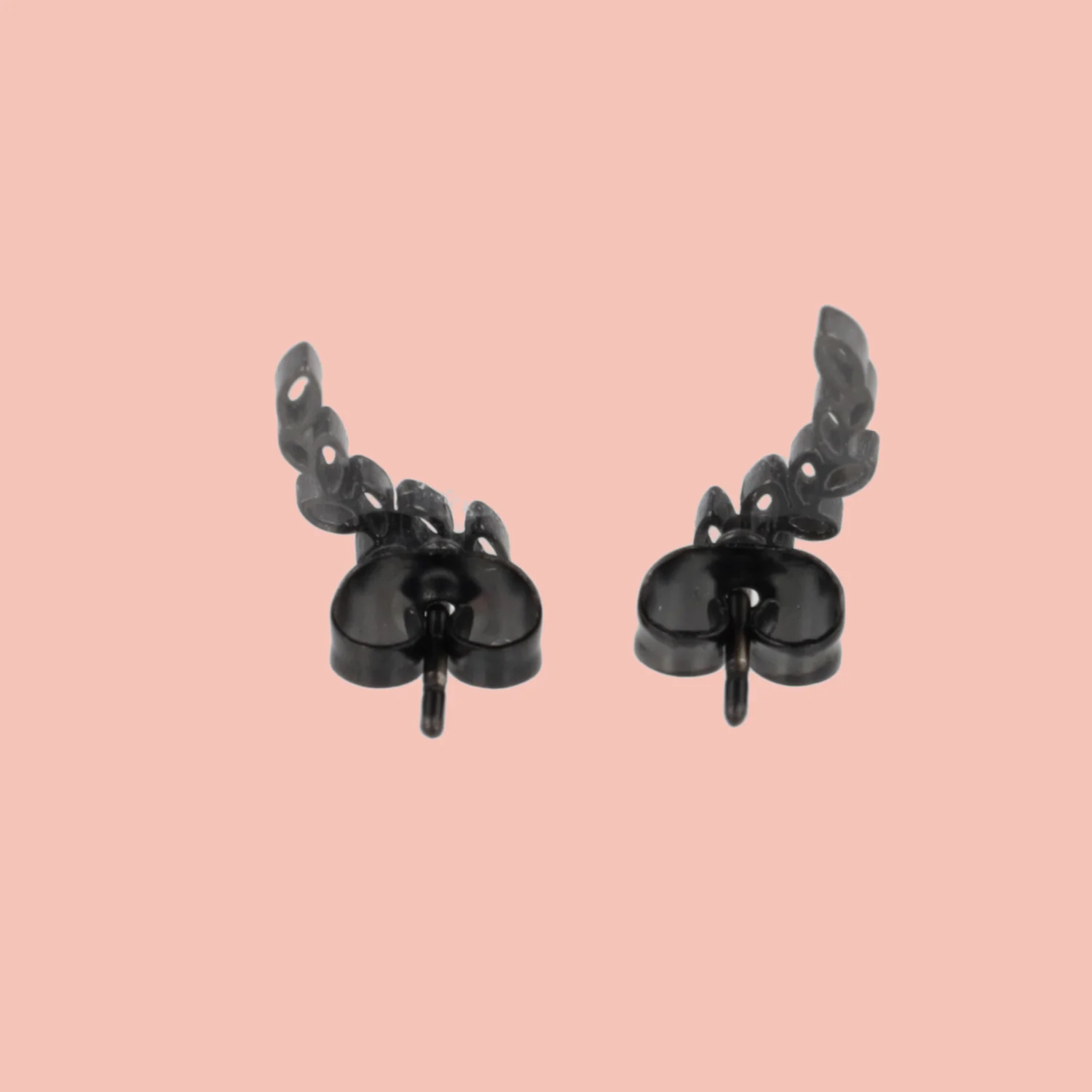 Fern Stud Earrings (Black) - Image 3