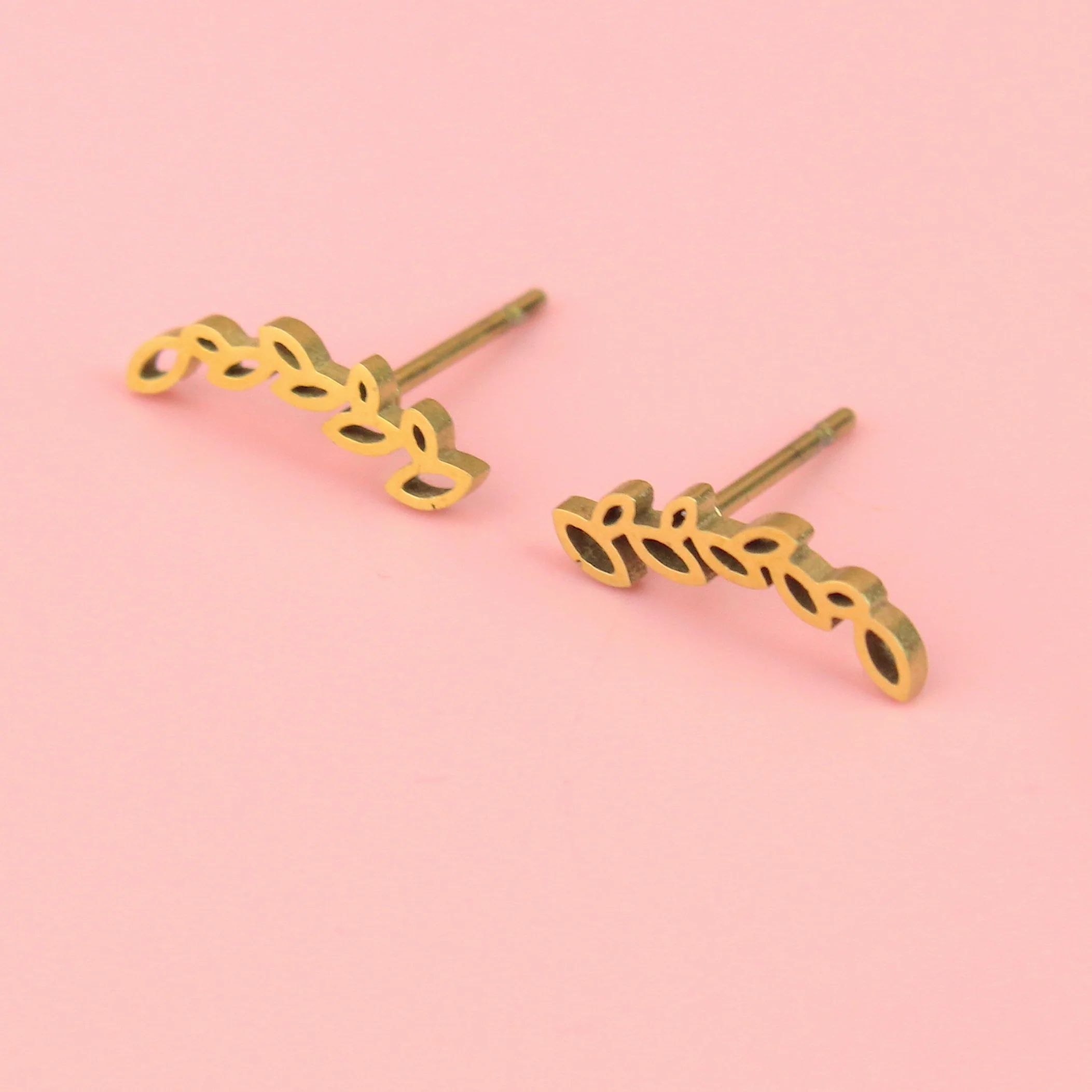 Fern Stud Earrings (Gold Plated) - Image 2