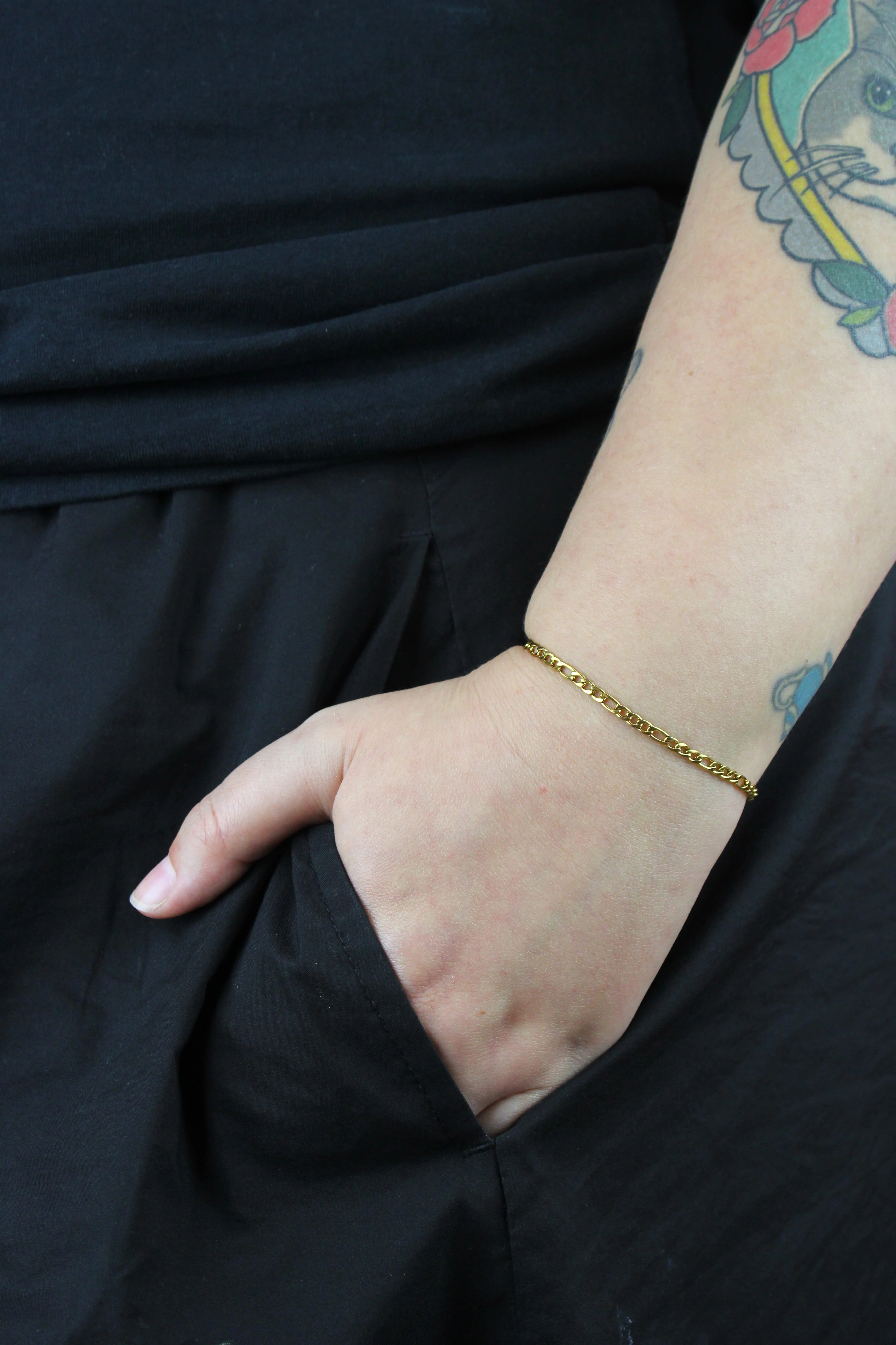 Figaro Chain Bracelet (Gold Plated) - Image 2