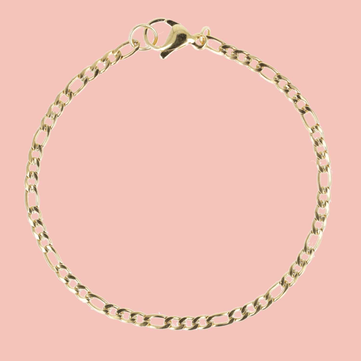 Figaro Chain Bracelet (Gold Plated) - Image 3