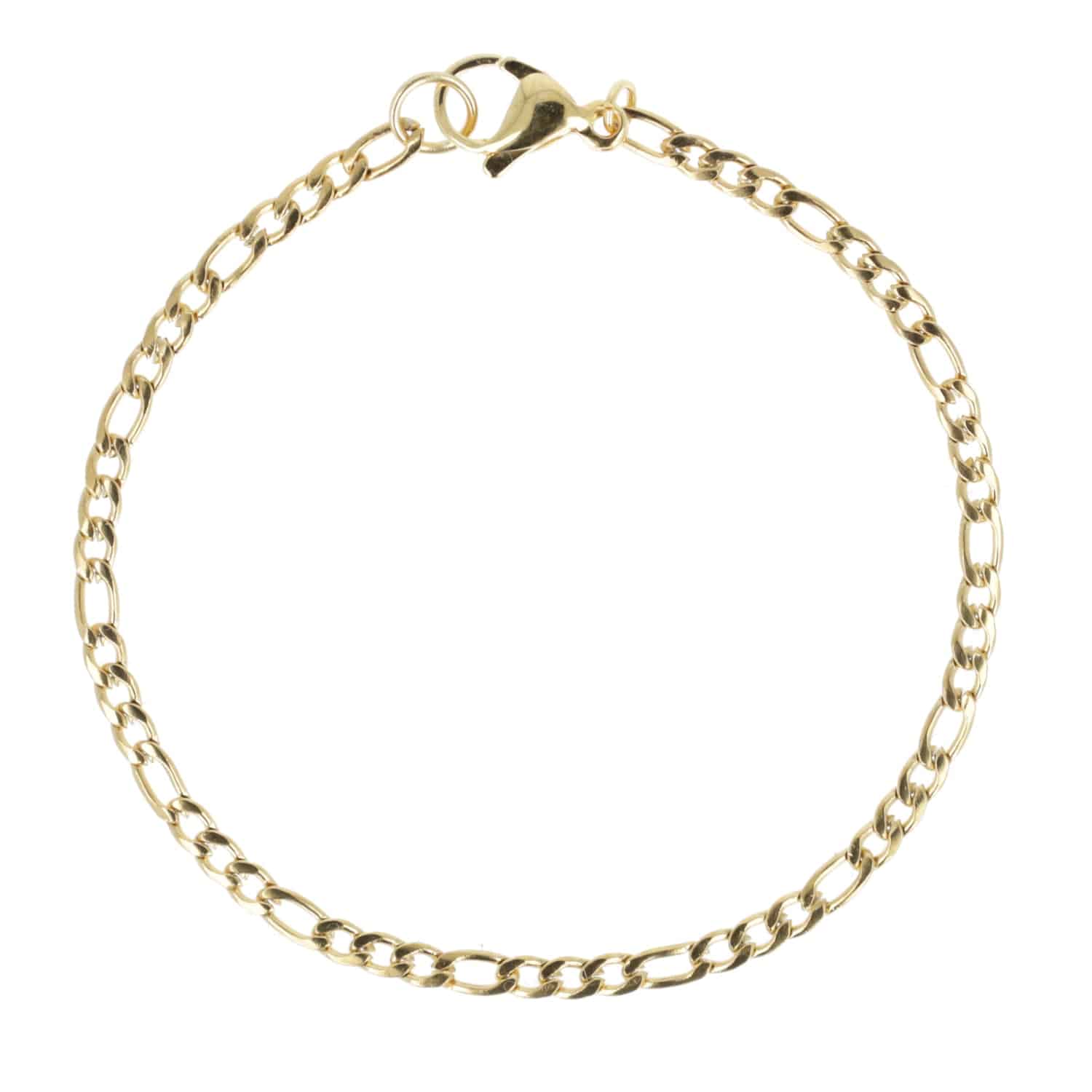 Figaro Chain Bracelet (Gold Plated) - Image 5