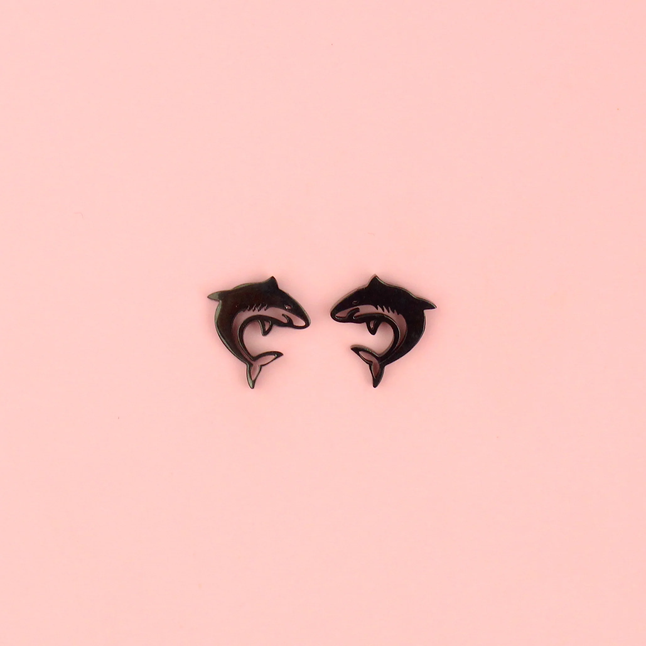 Fish Are Friends Stud Earrings (Black) - Image 2