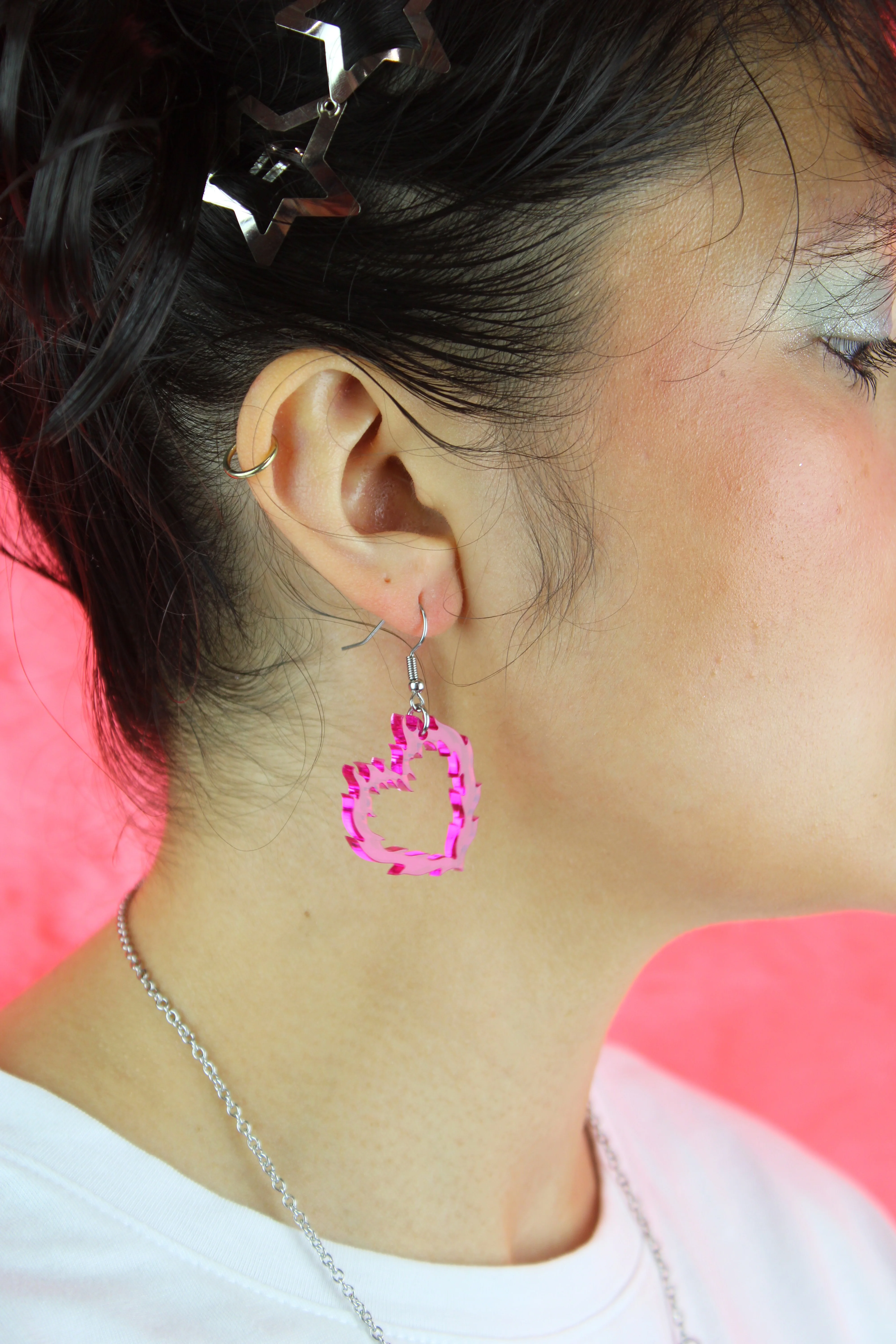 Flame Heart Earrings - Image 2