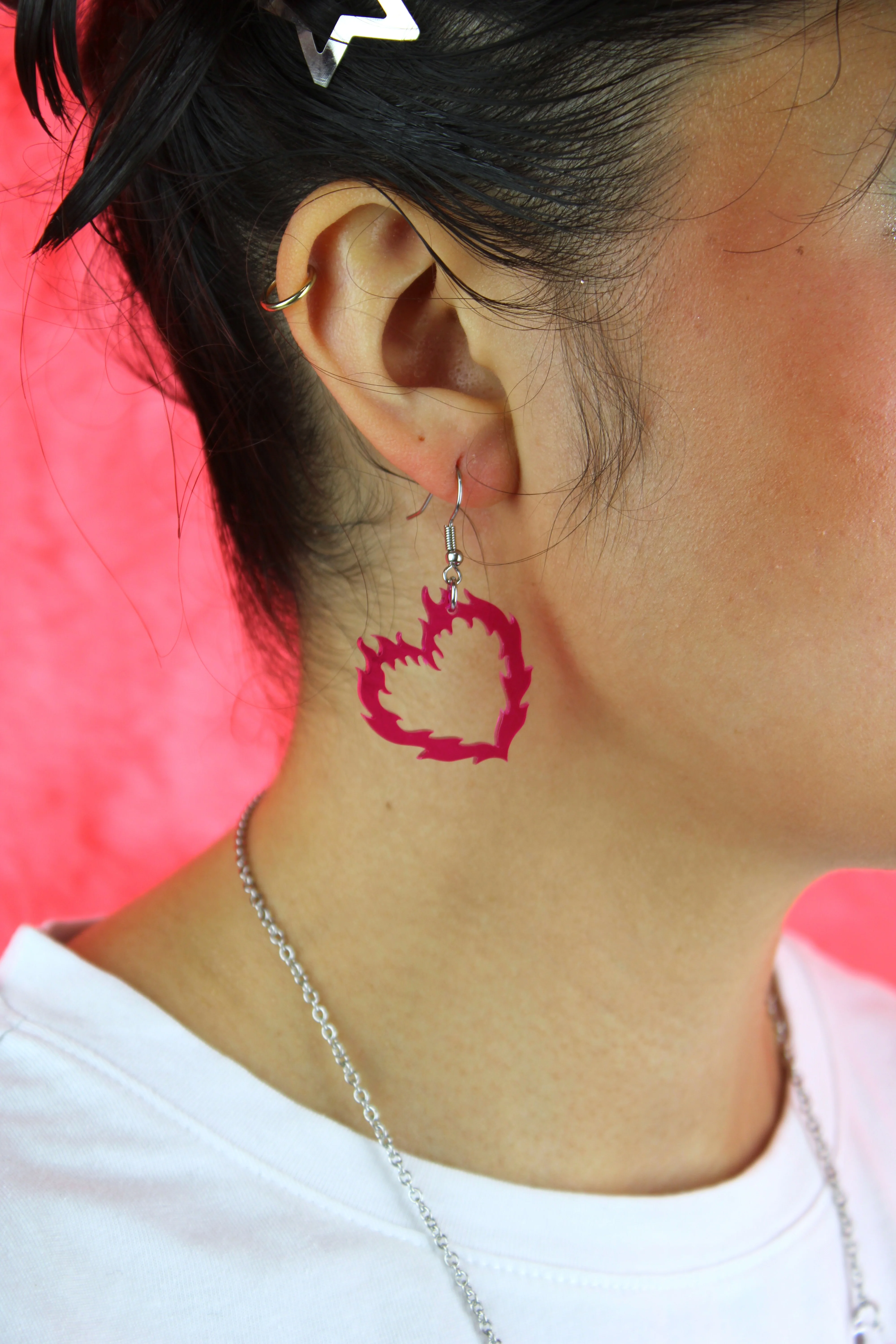 Flame Heart Earrings - Image 4
