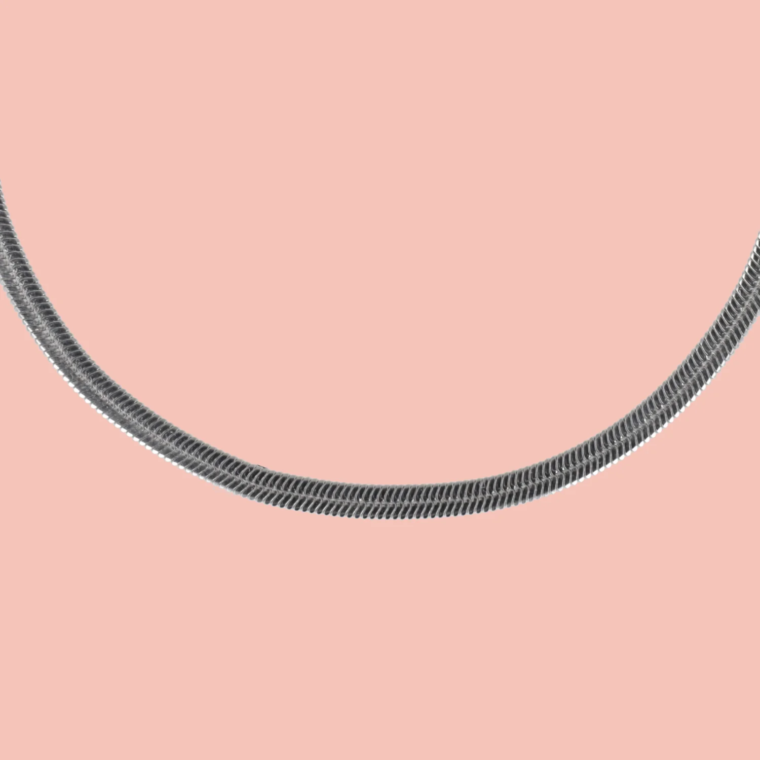 Flat Snake Chain Necklace (Stainless Steel) - Image 3