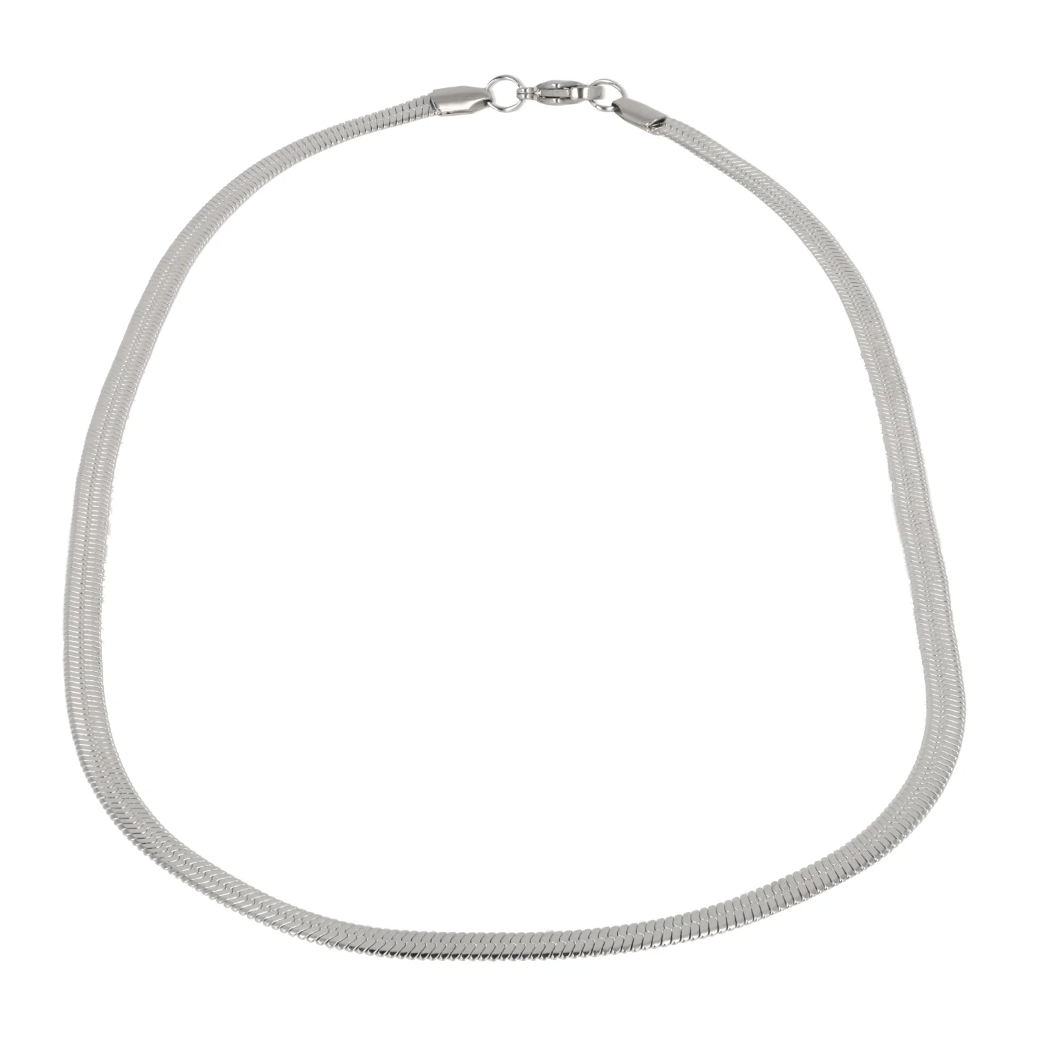 Flat Snake Chain Necklace (Stainless Steel) - Image 4