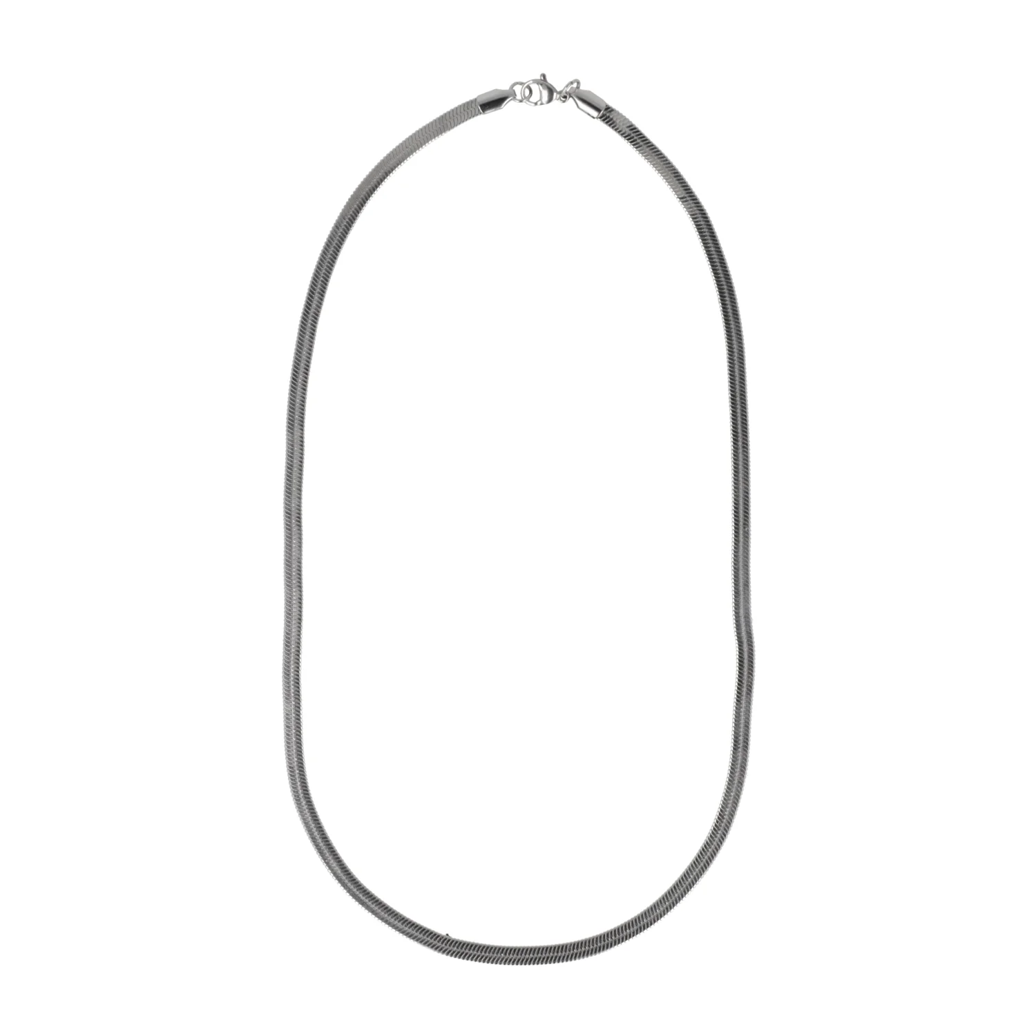 Flat Snake Chain Necklace (Stainless Steel) - Image 5