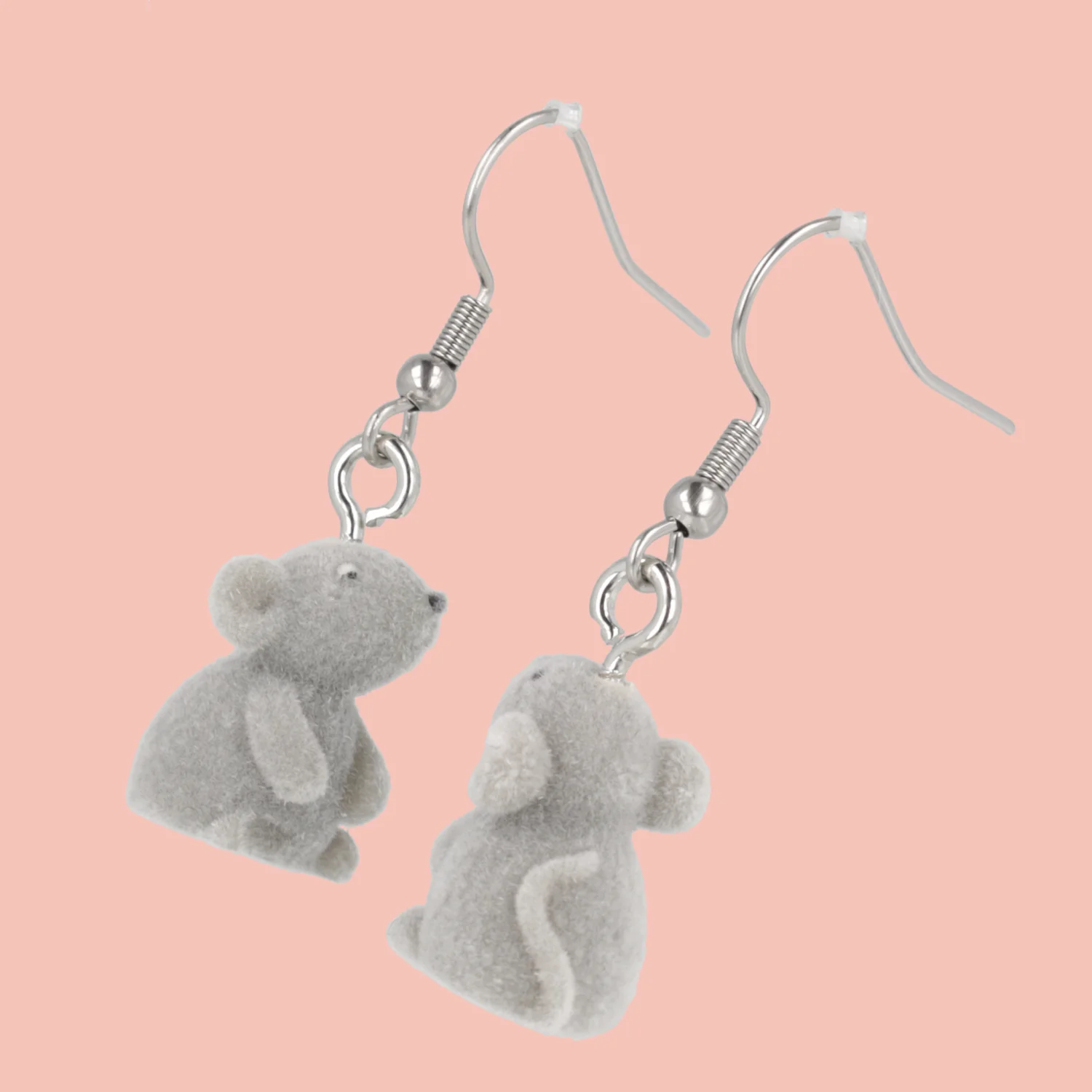Flocked Mouse Earrings - Image 2