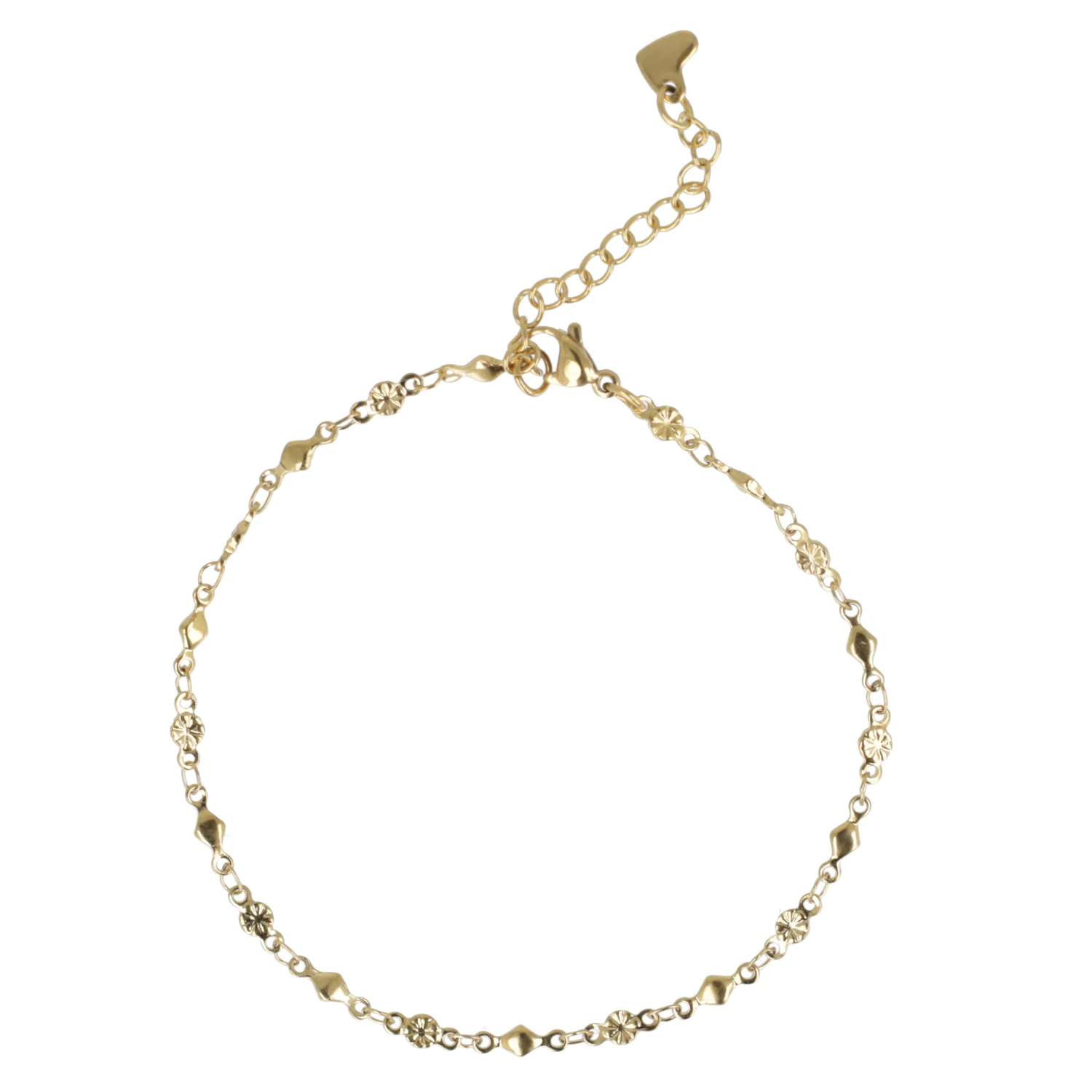 Floral Diamond Anklet (Gold Plated) - Image 2
