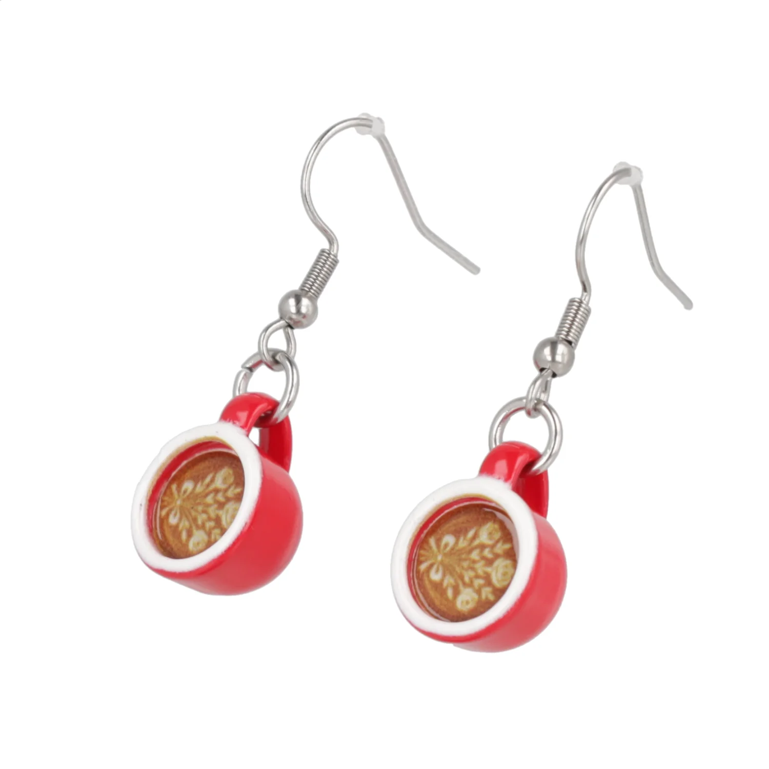Floral Flat White Earrings - Image 3