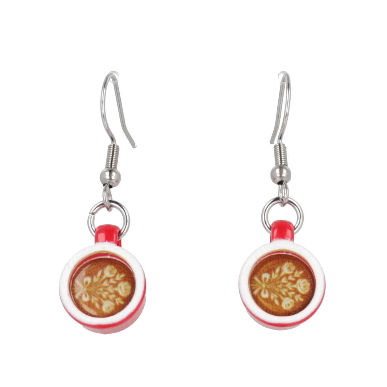 Floral Flat White Earrings - Image 4