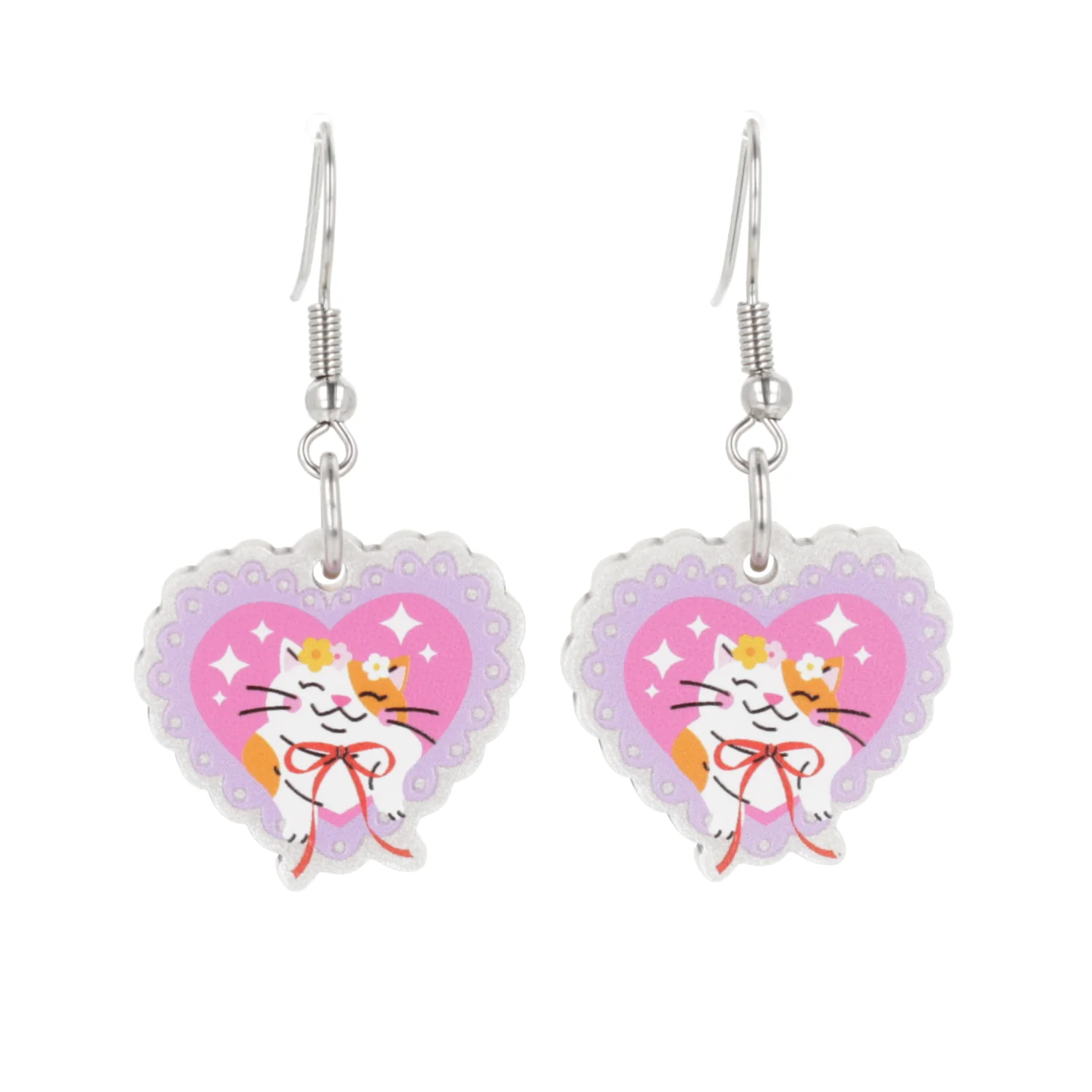 Flower Crown Cat Earrings - Image 5