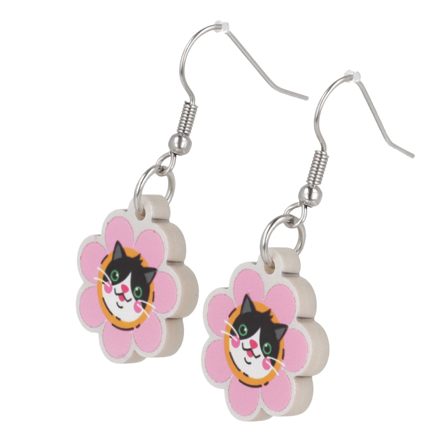 Flower Face Cat Earrings - Image 6