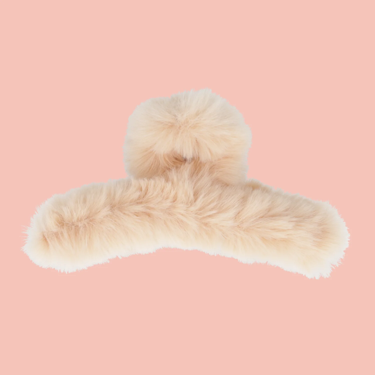Fluffy Hair Clip - Beige