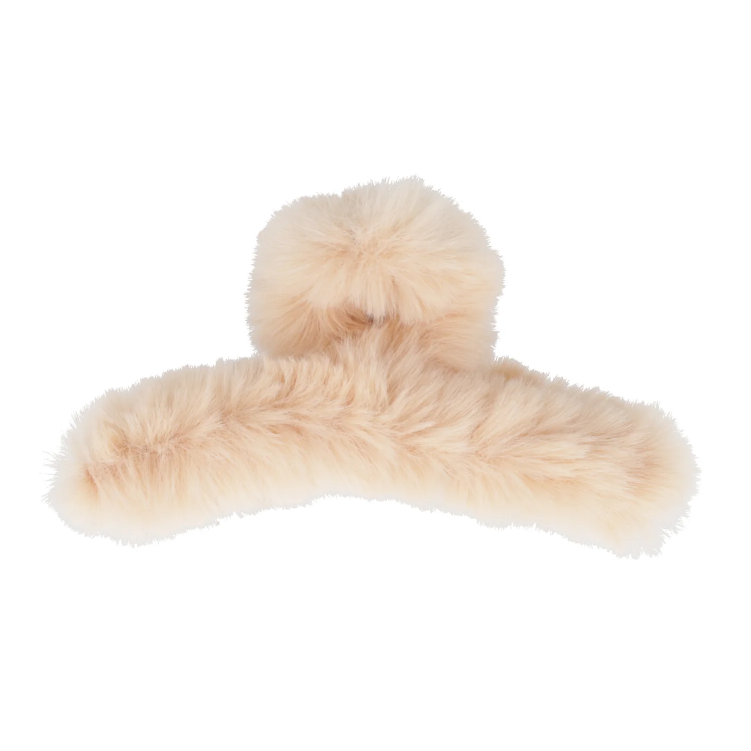 Fluffy Hair Clip - Beige - Image 2