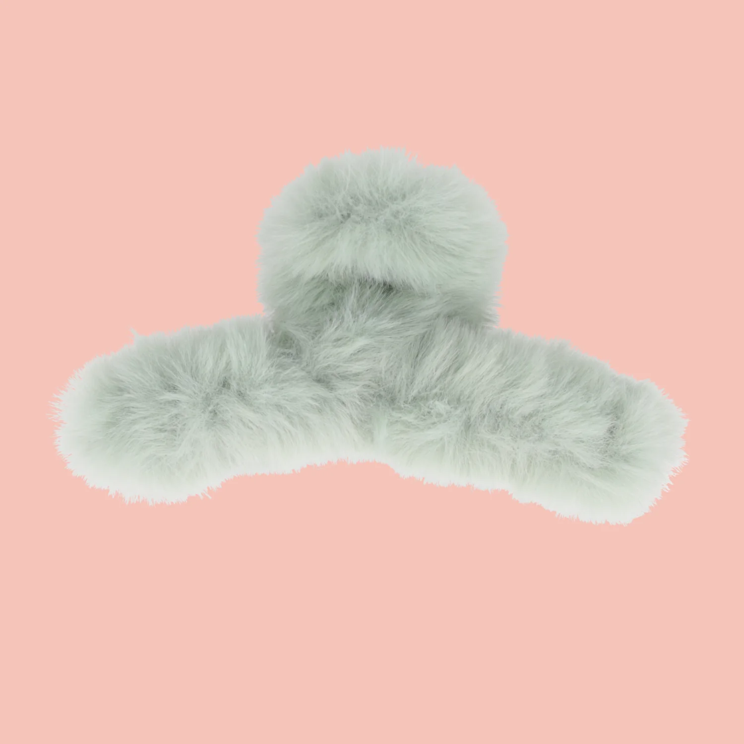 Fluffy Hair Clip - Green