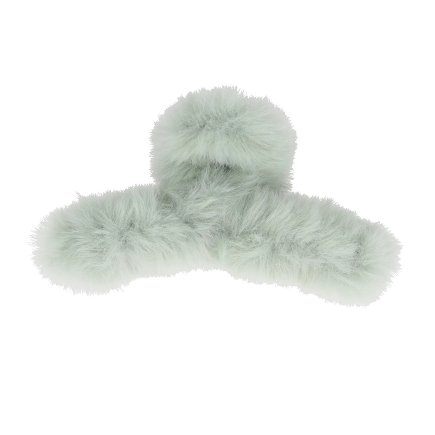Fluffy Hair Clip - Green - Image 2