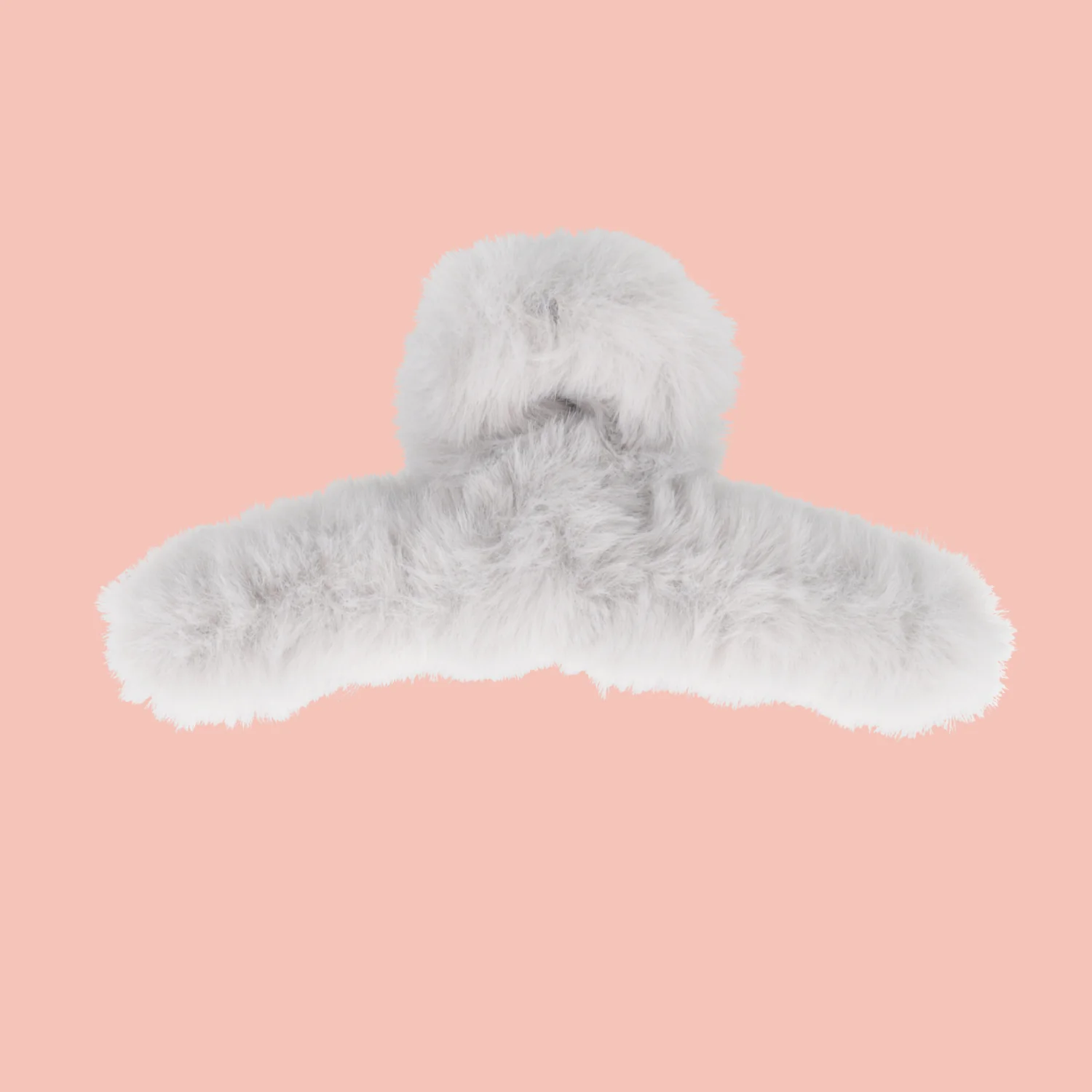 Fluffy Hair Clip - Grey