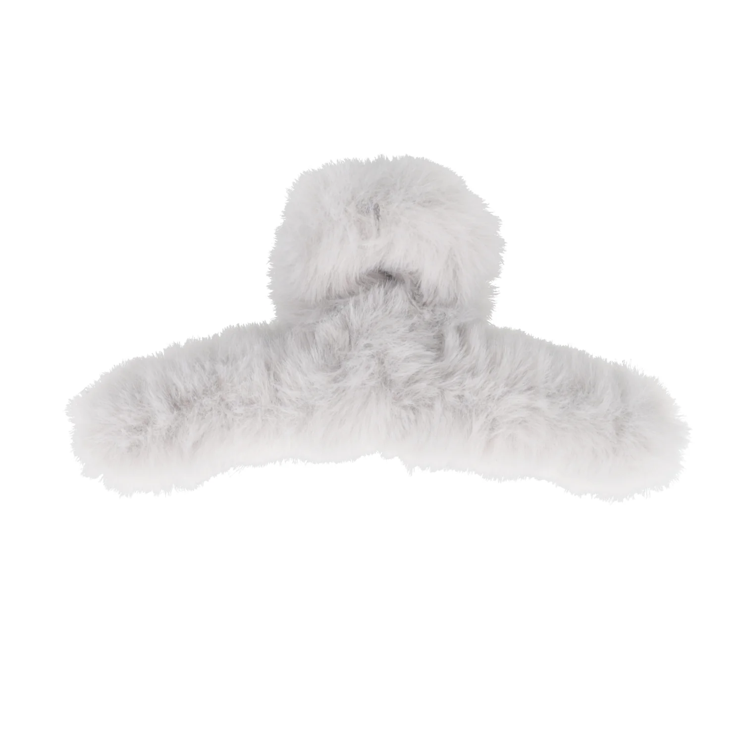 Fluffy Hair Clip - Grey - Image 2