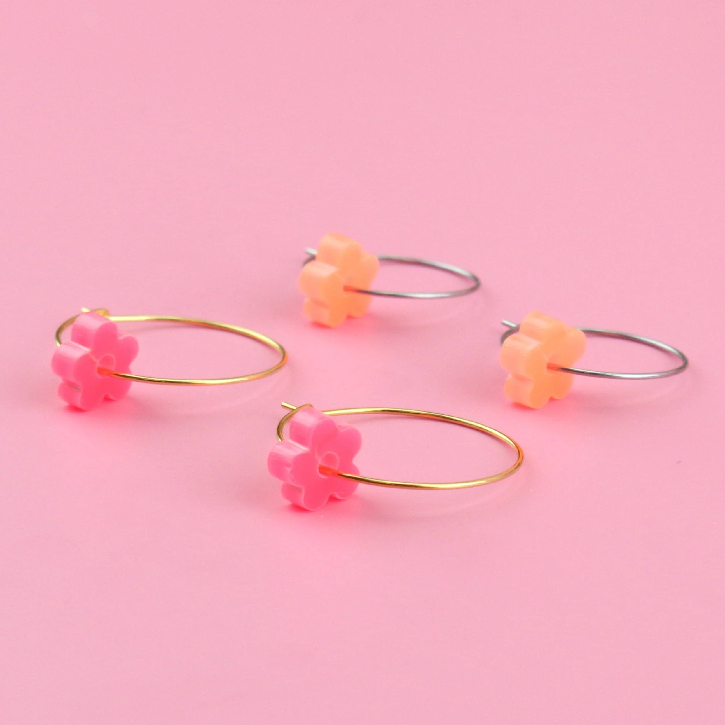 Fruit Salad Flower Power Hoop Earring Set - Image 3