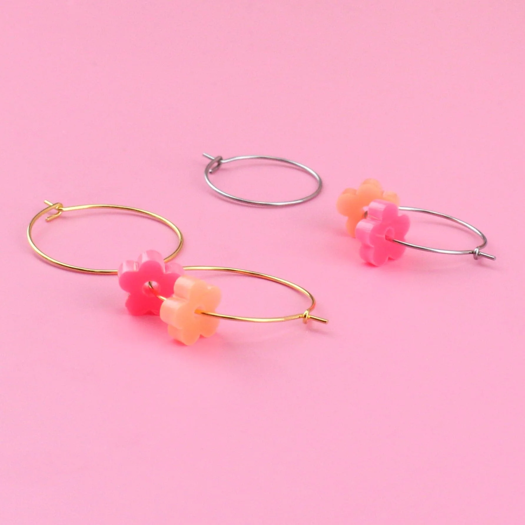 Fruit Salad Flower Power Hoop Earring Set - Image 5