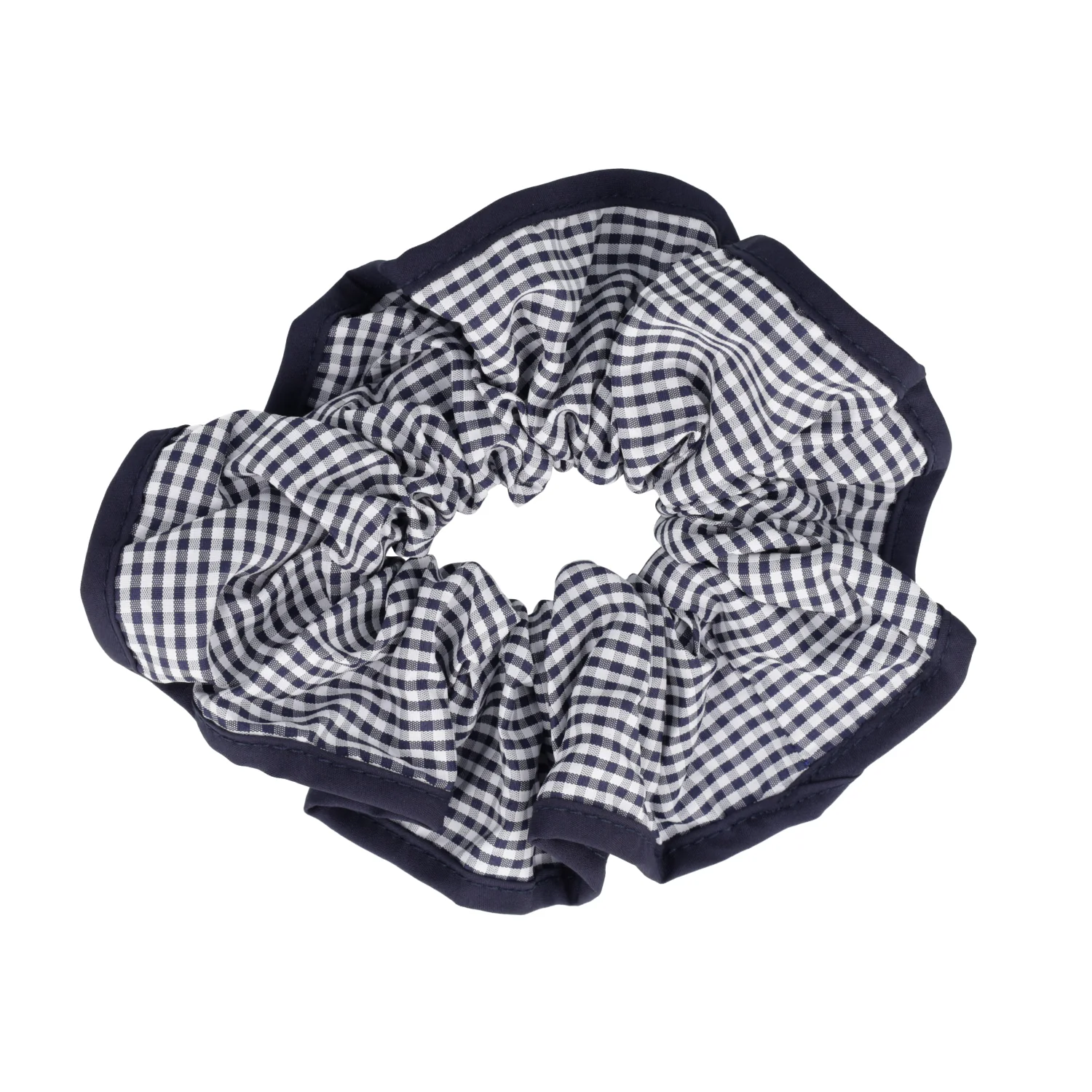 Gingham Scrunchie - Navy Blue - Image 2