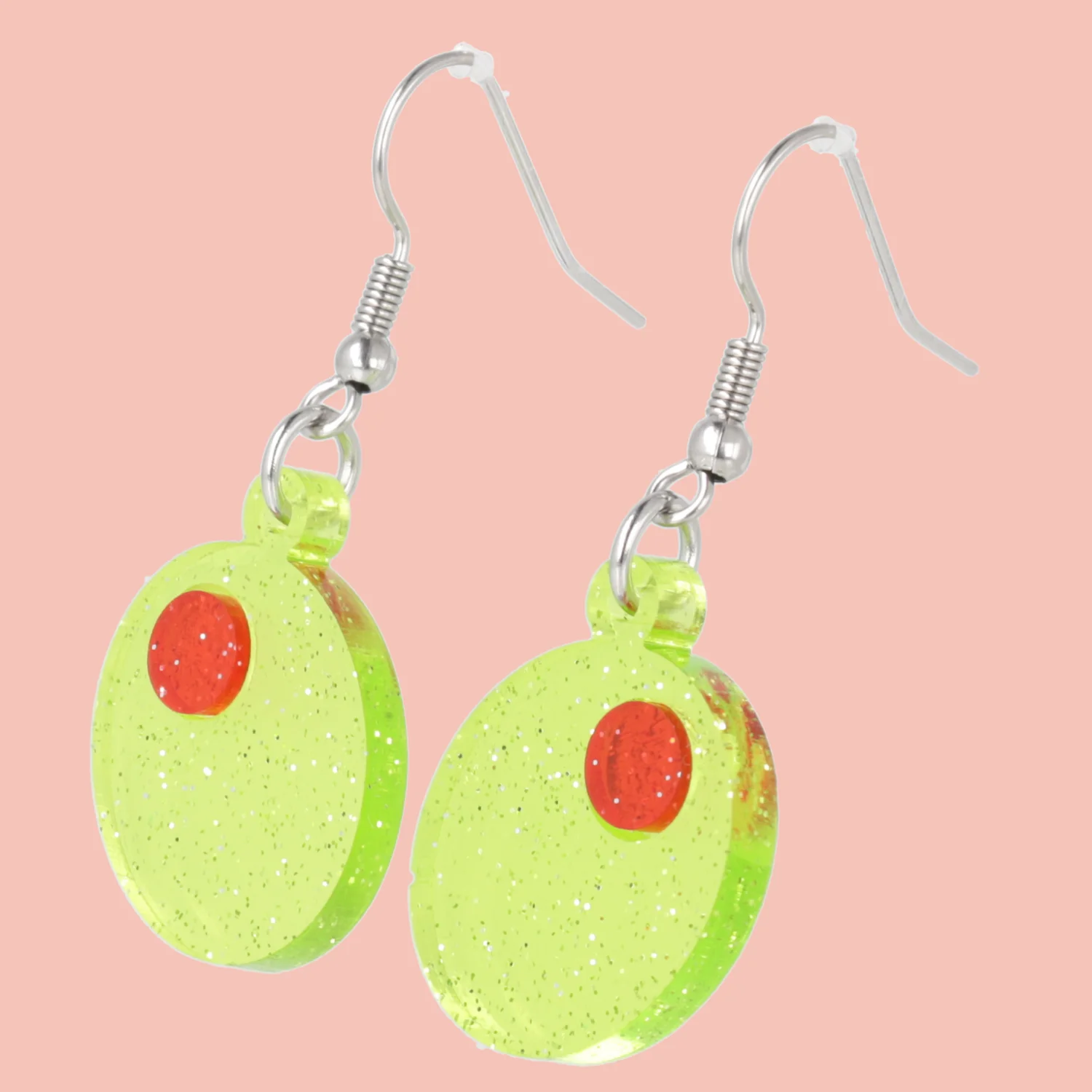 Glitter Olive Earrings - Image 3
