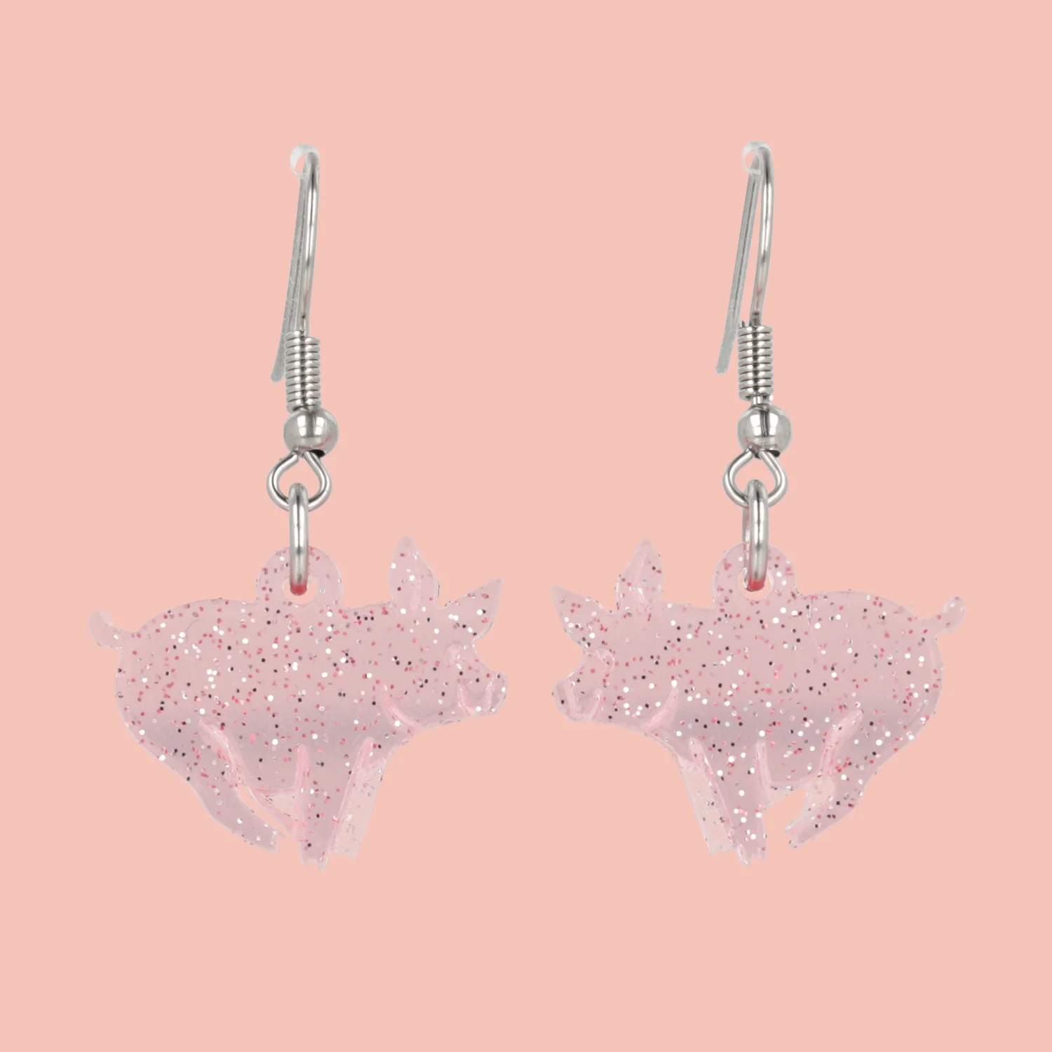 Glitter Piggy In The Middle Earrings - Image 4