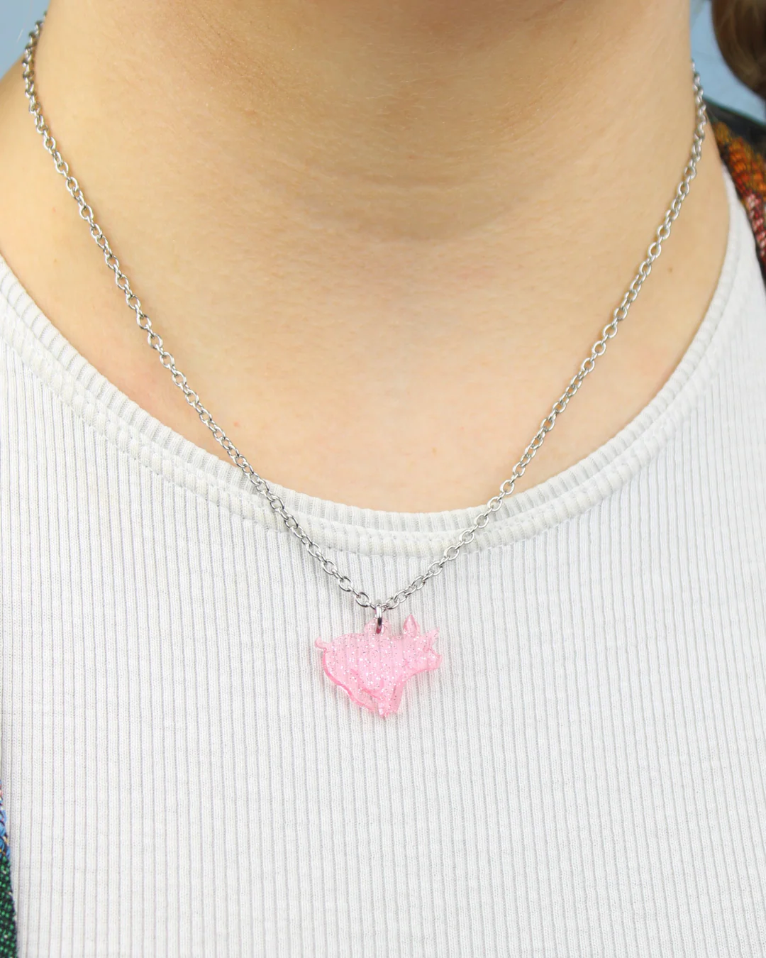 Glitter Piggy In The Middle Necklace - Image 2