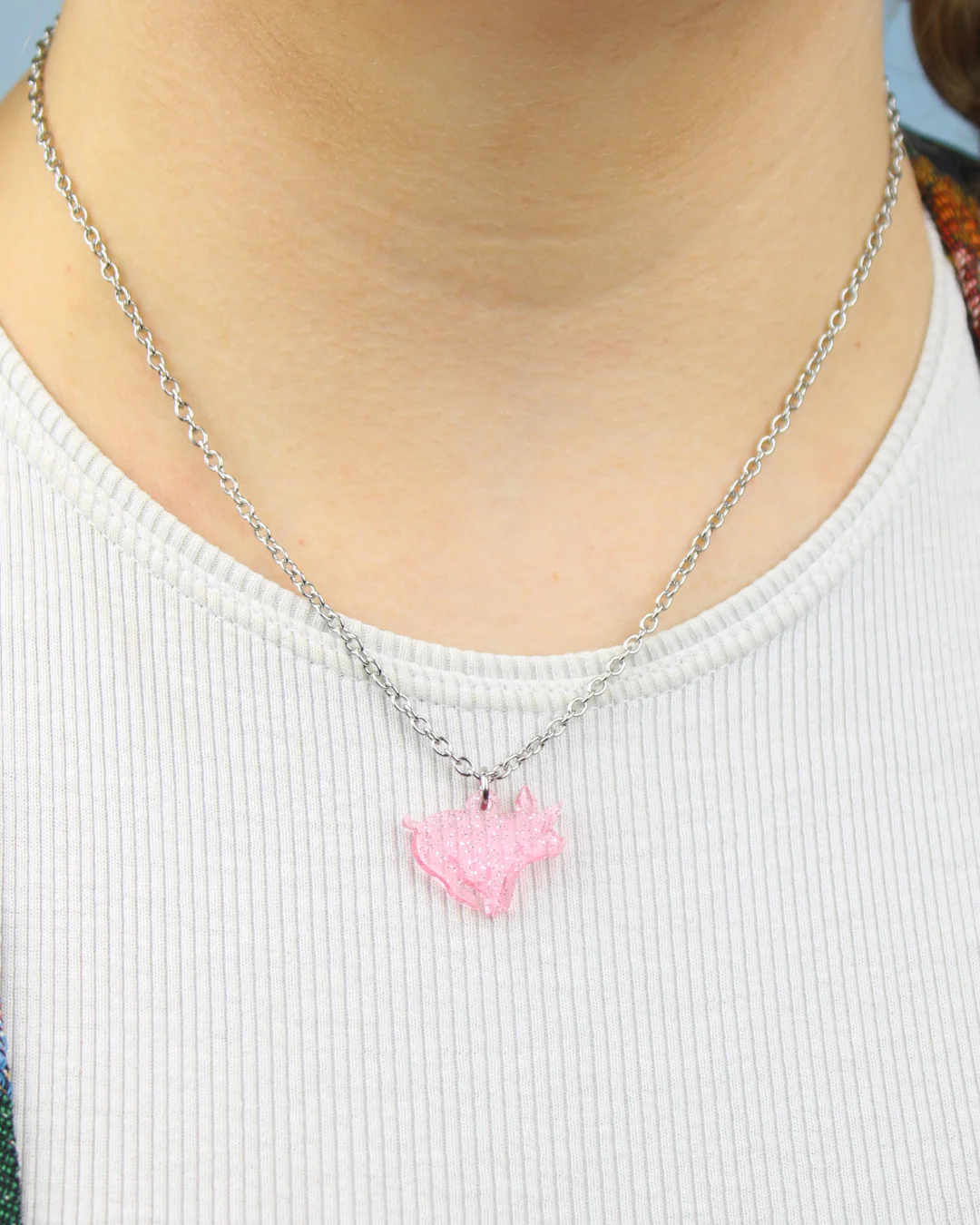 Glitter Piggy In The Middle Necklace - Image 4