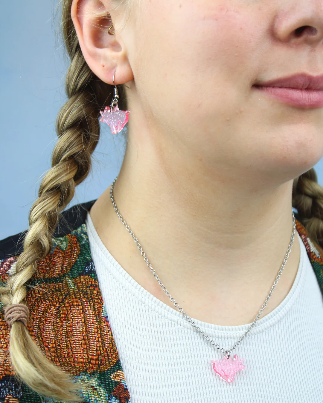 Glitter Piggy In The Middle Earrings - Image 6
