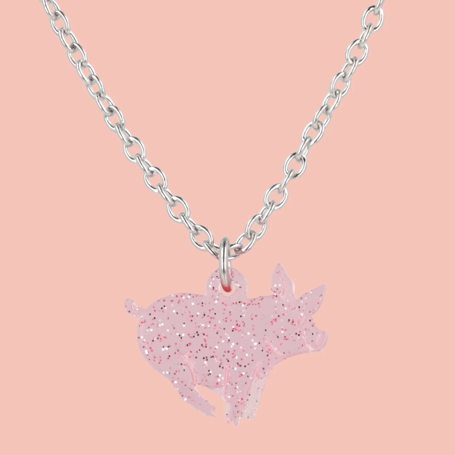 Glitter Piggy In The Middle Necklace - Image 7