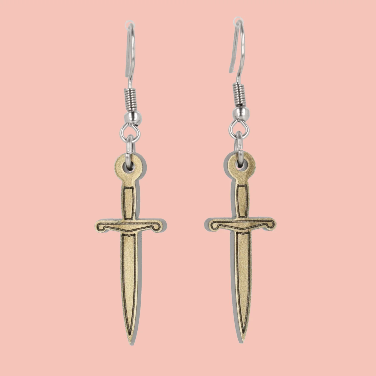 Gold Dagger Earrings - Image 2