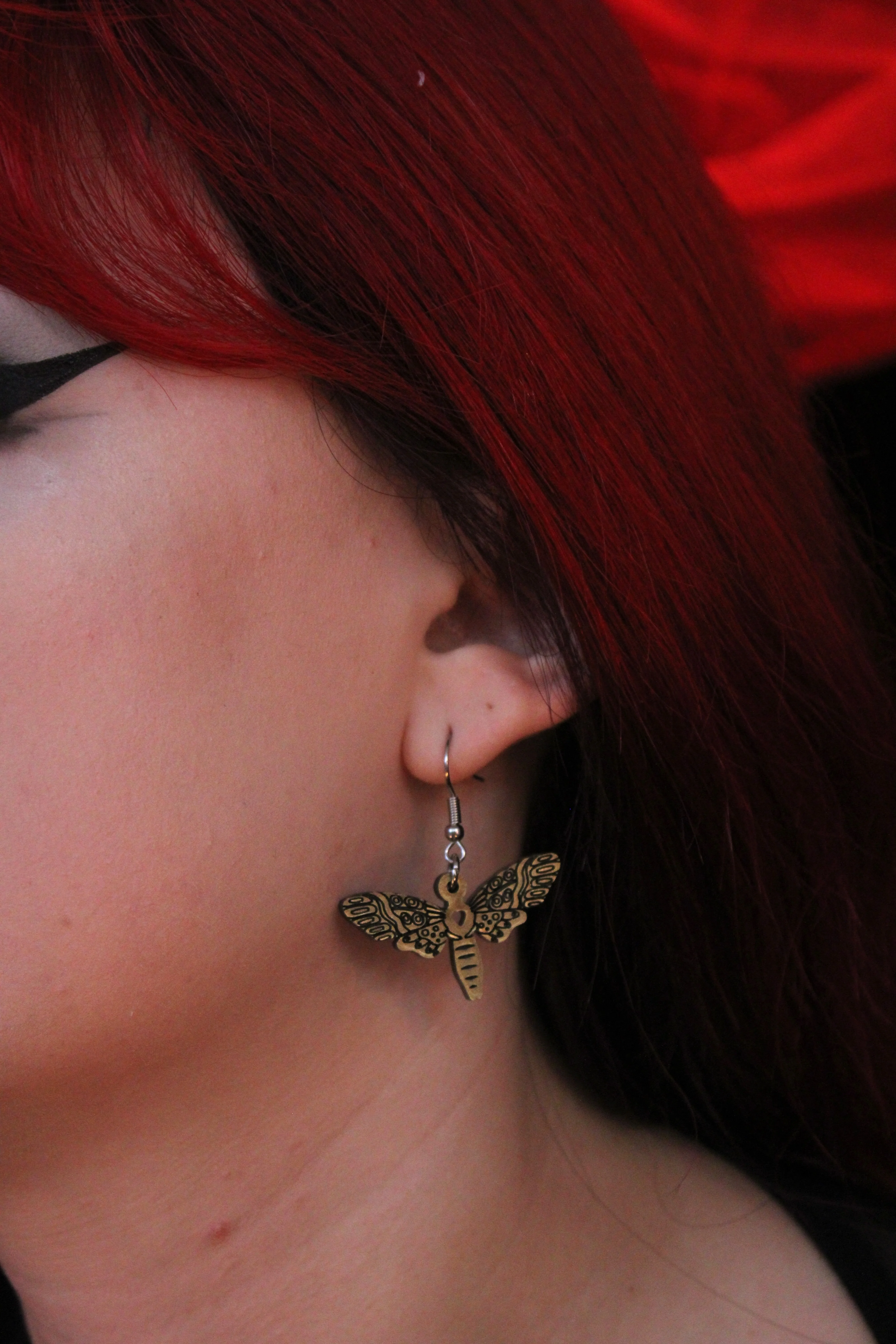 Gold Moth Earrings - Image 2