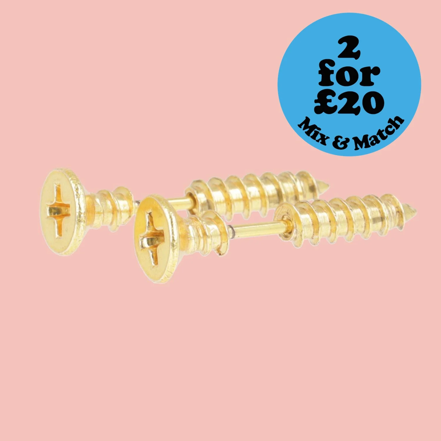 Gold Screw Earrings