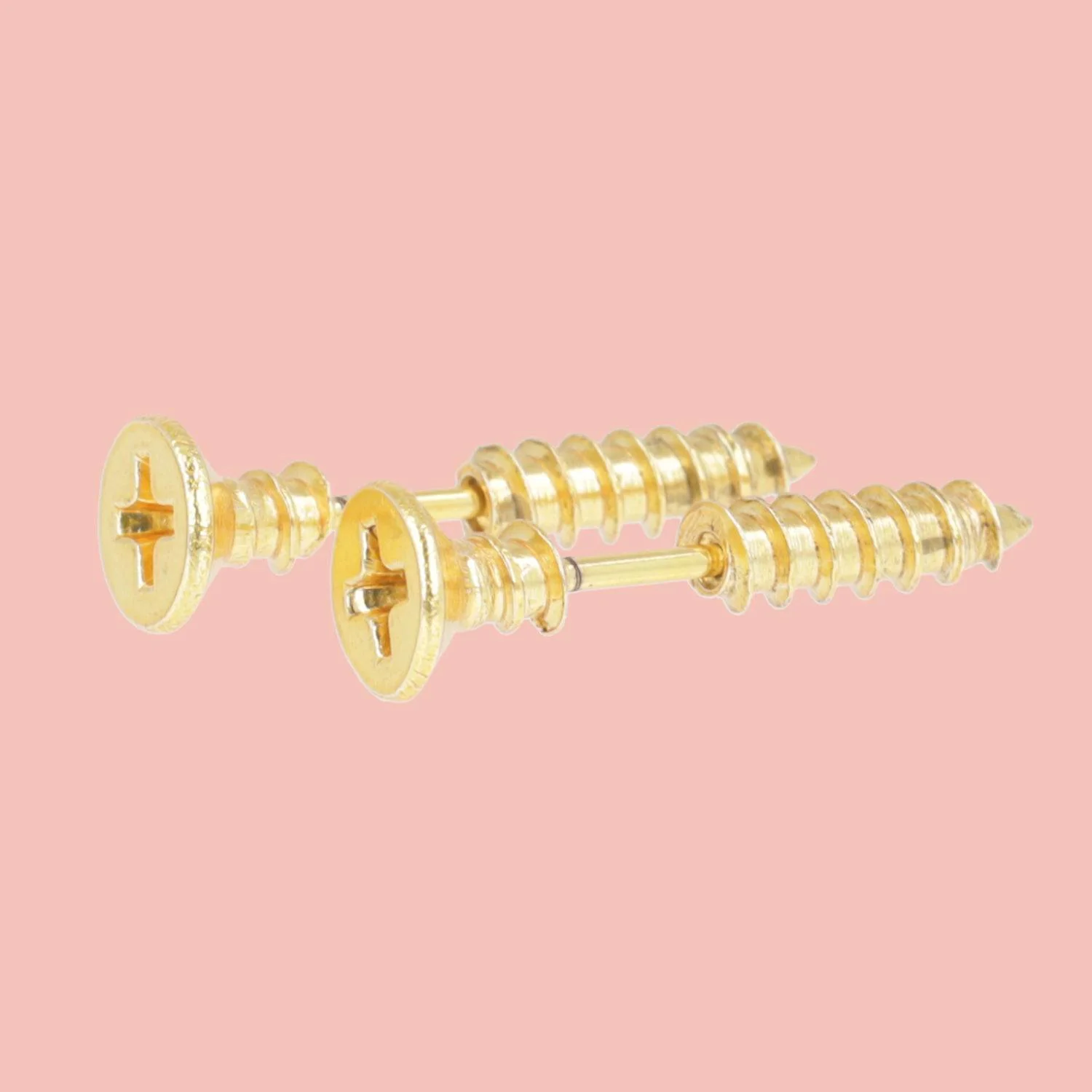 Gold Screw Earrings - Image 2