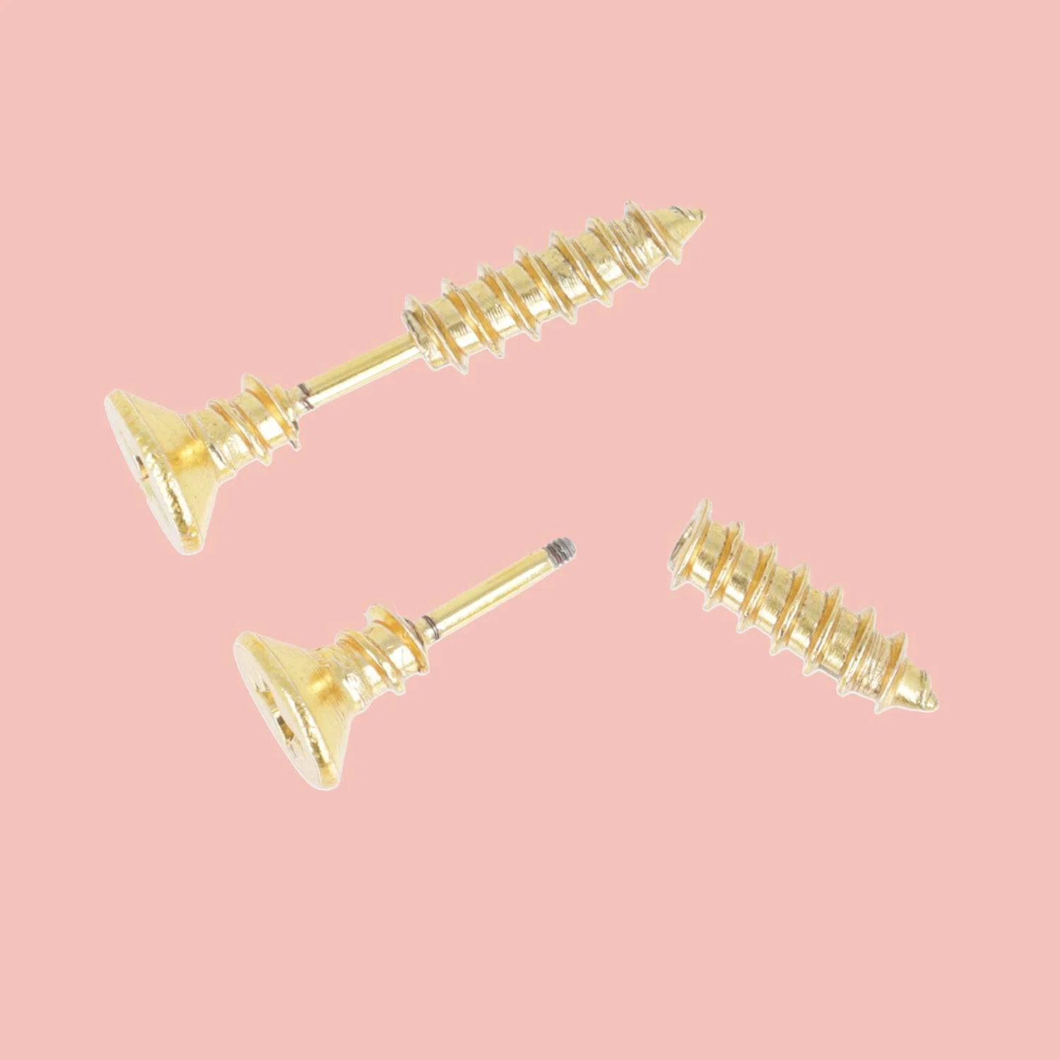 Gold Screw Earrings - Image 4