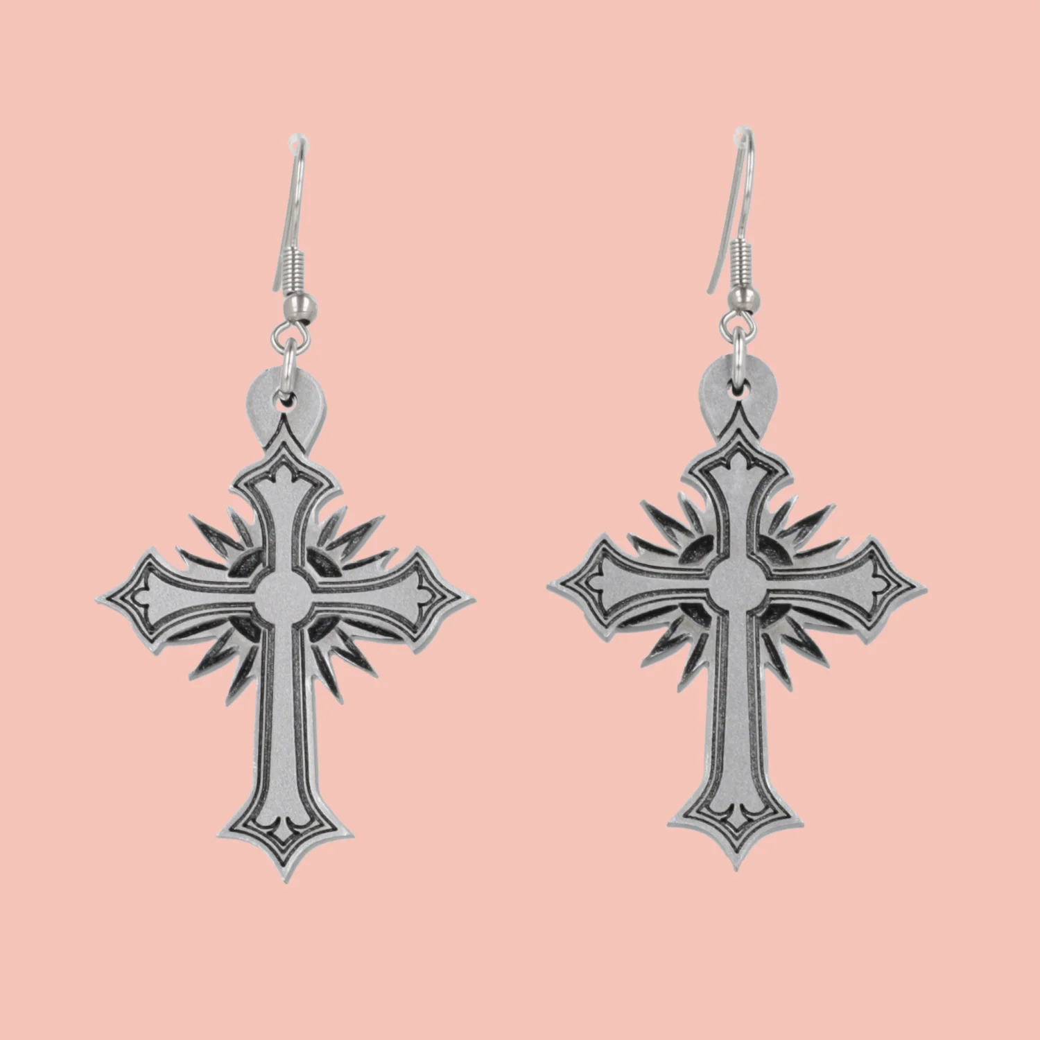 Gothic Cross Earrings - Image 2