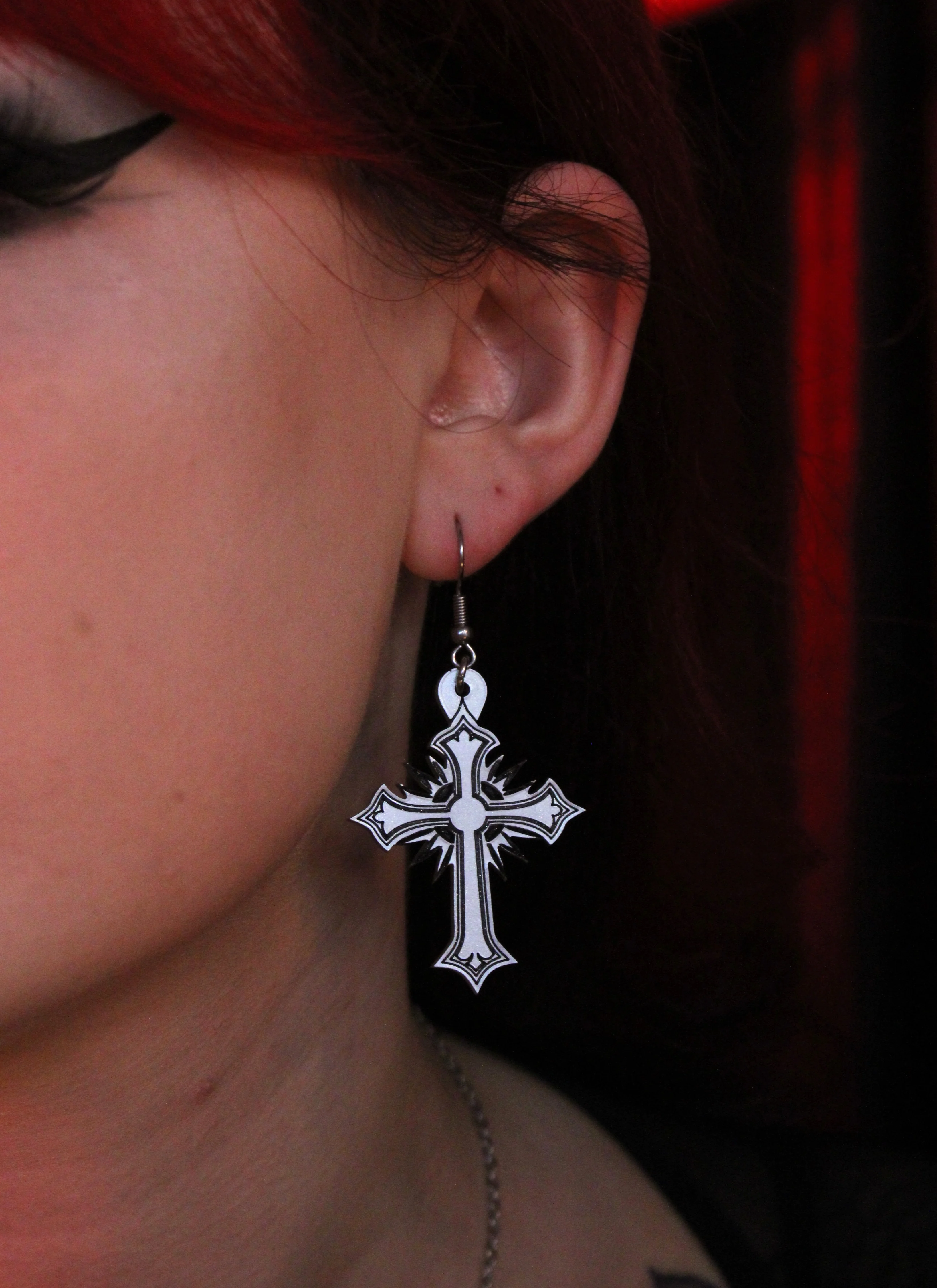 Gothic Cross Earrings - Image 3